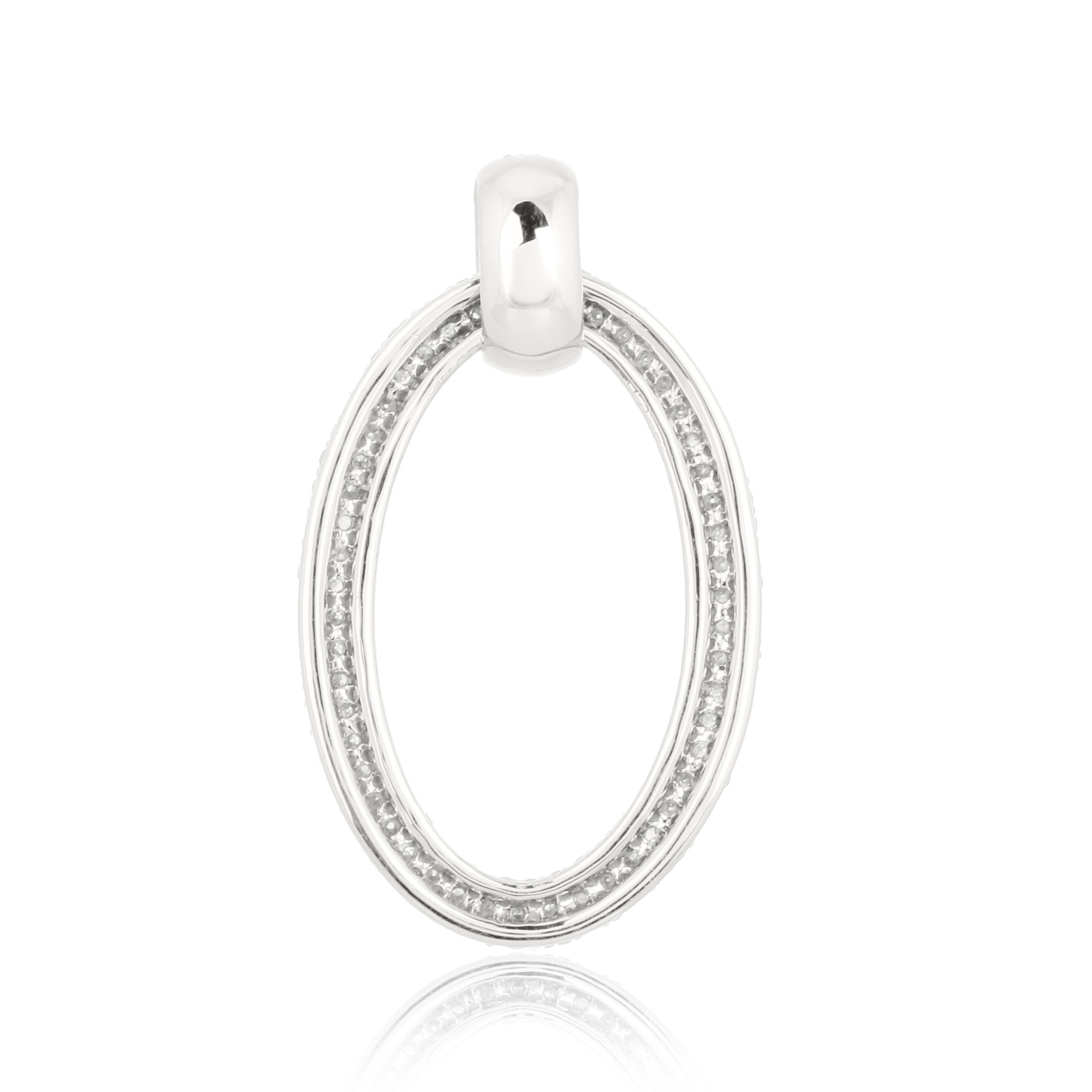 White Gold Oval Diamond Pendant