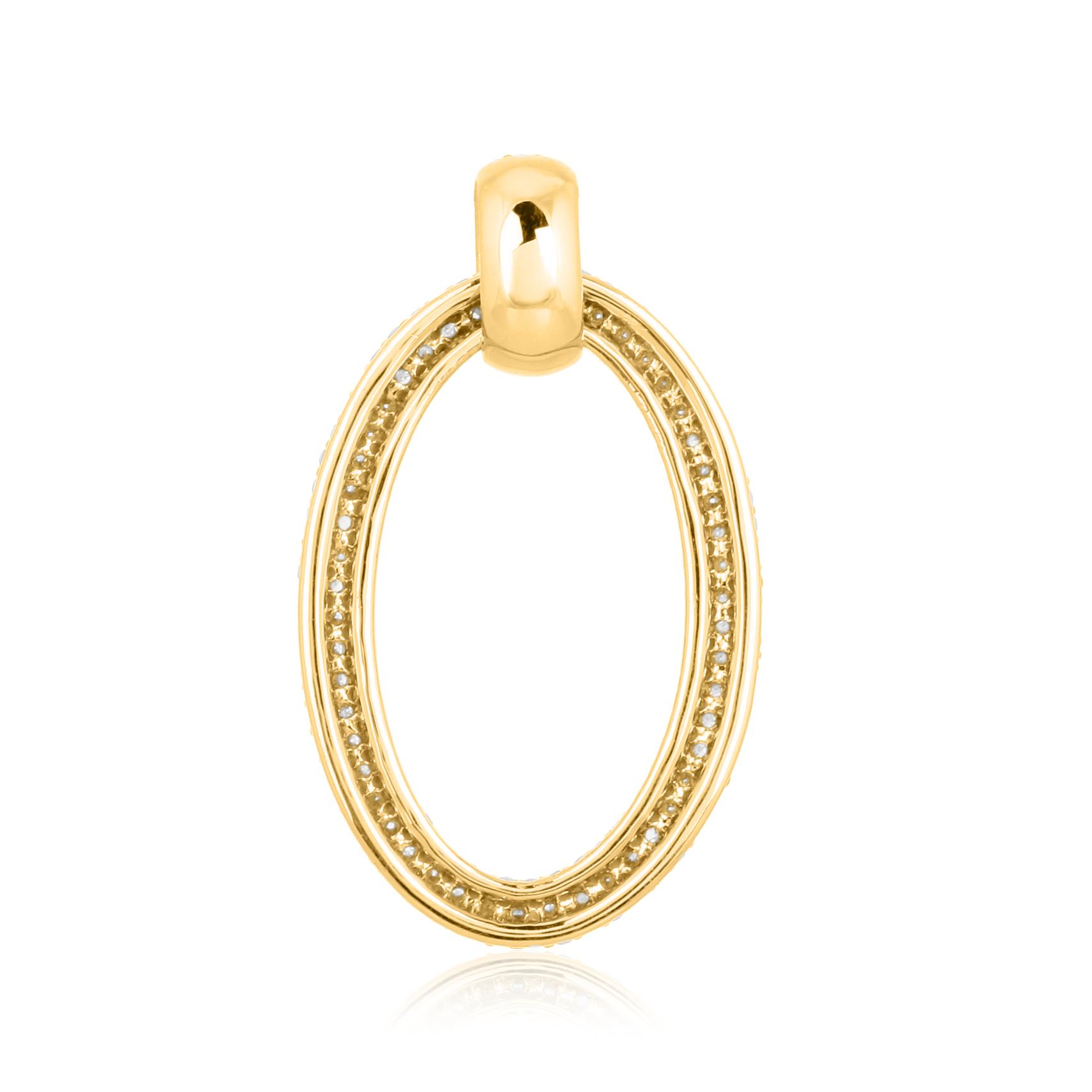 Yellow Gold Oval Diamond Pendant