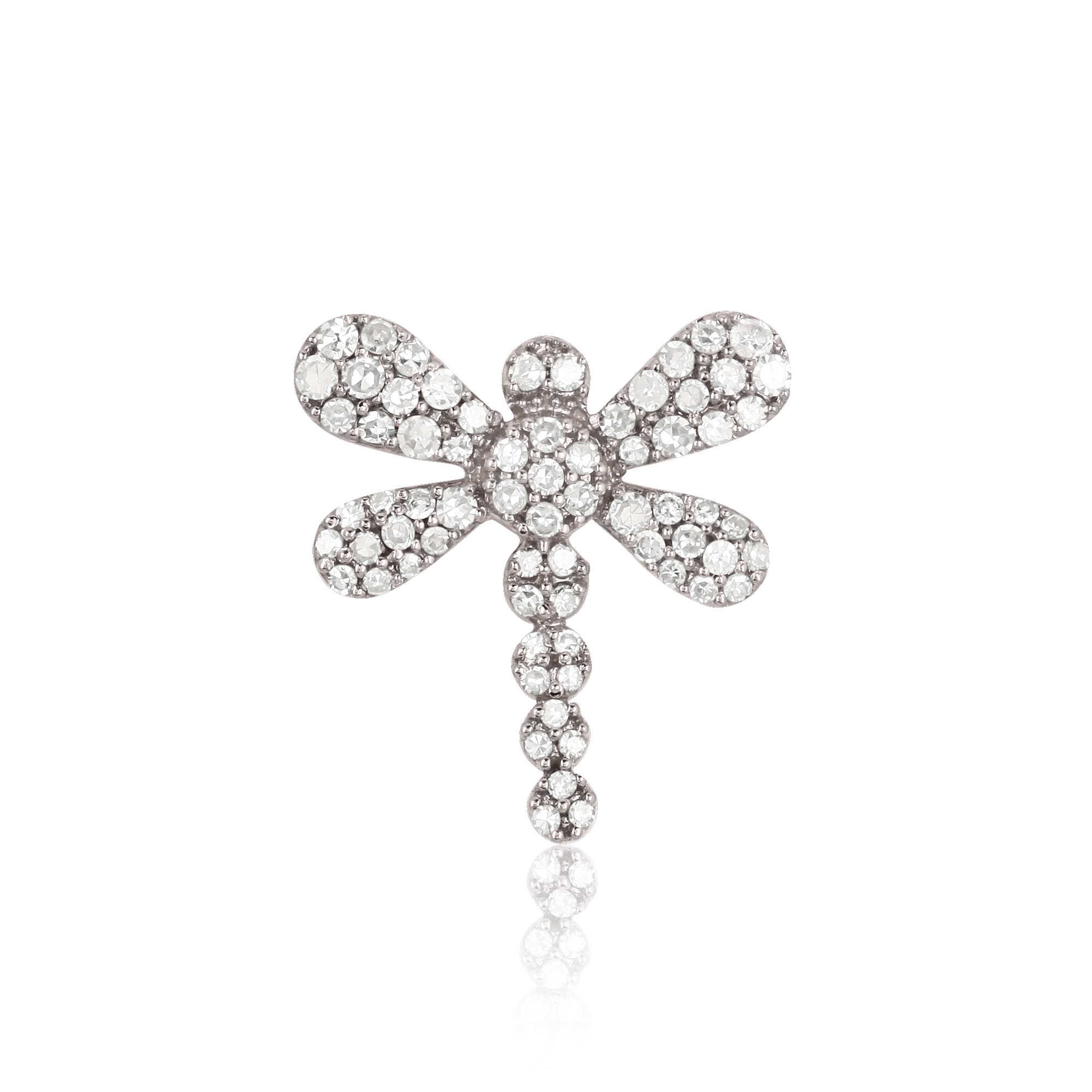 Sterling Silver Butterfly Diamond Pendant