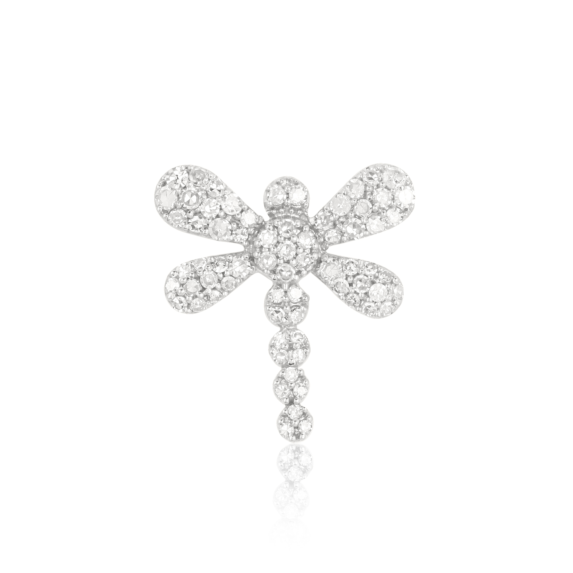 Sterling Silver Butterfly Diamond Pendant