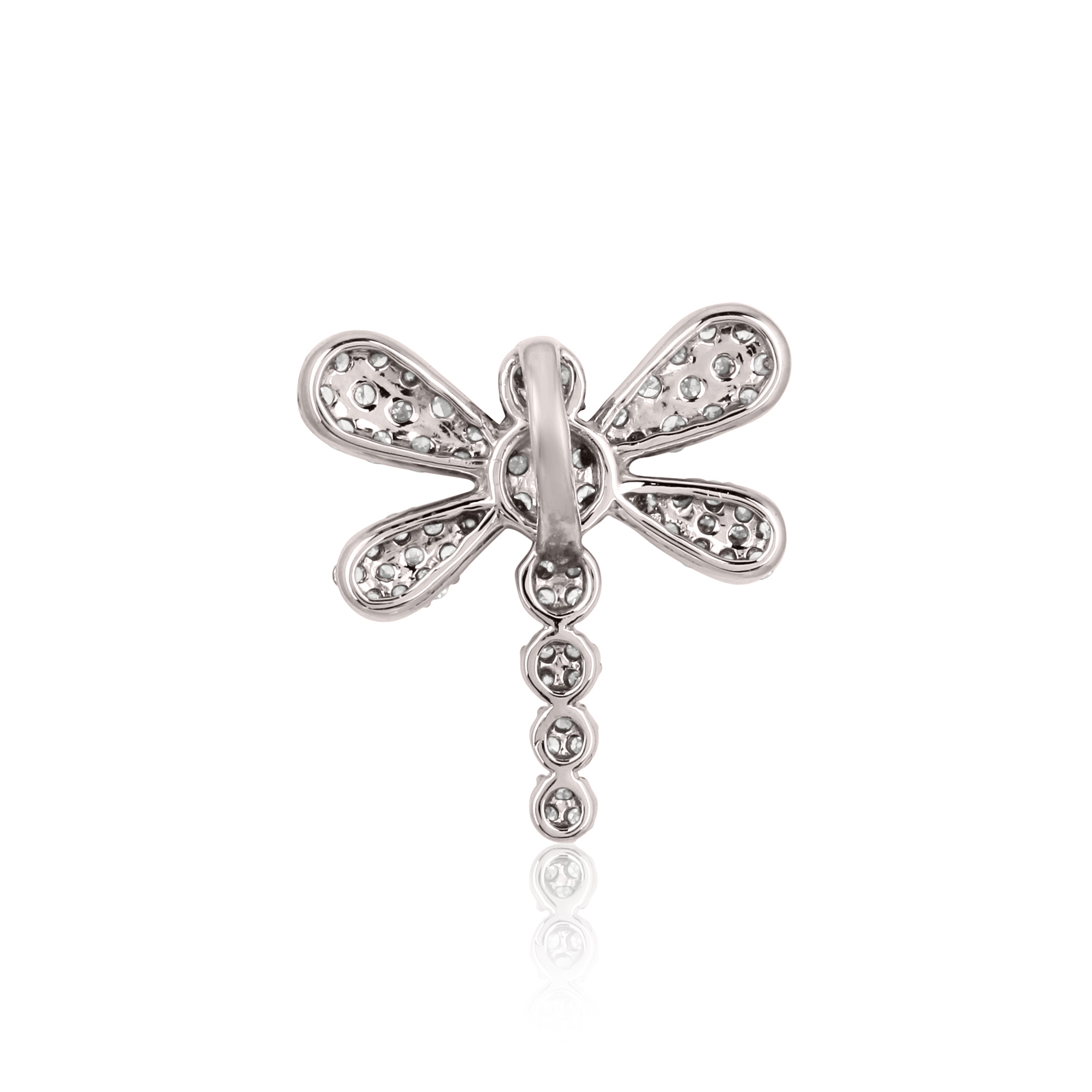 Sterling Silver Butterfly Diamond Pendant