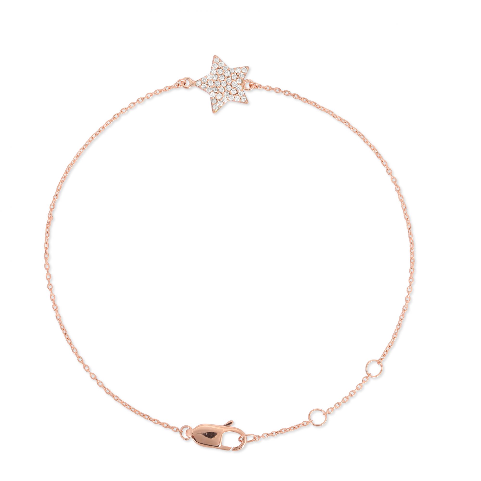 Rose Gold Star Diamond Bracelet