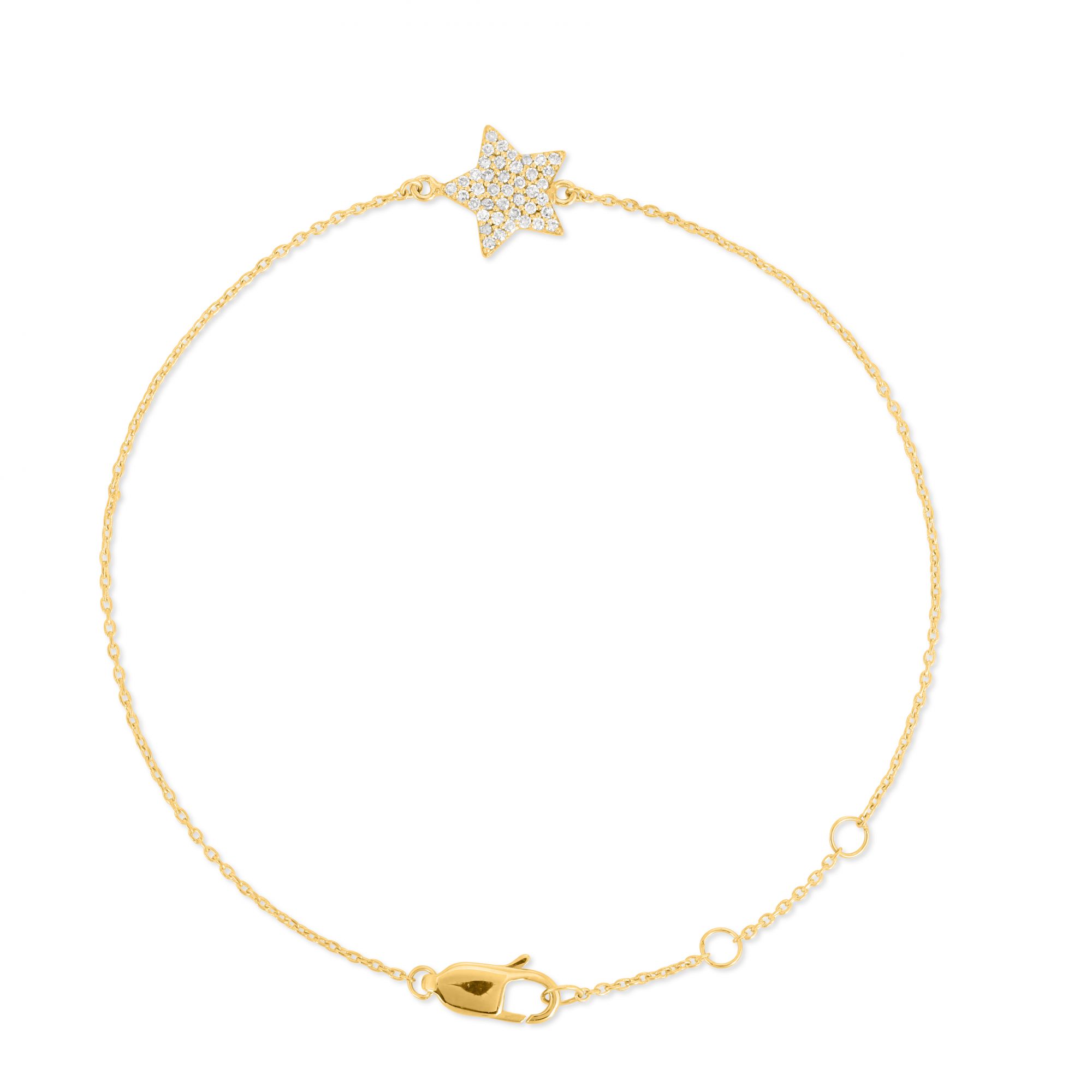 Yellow Gold Star Diamond Bracelet
