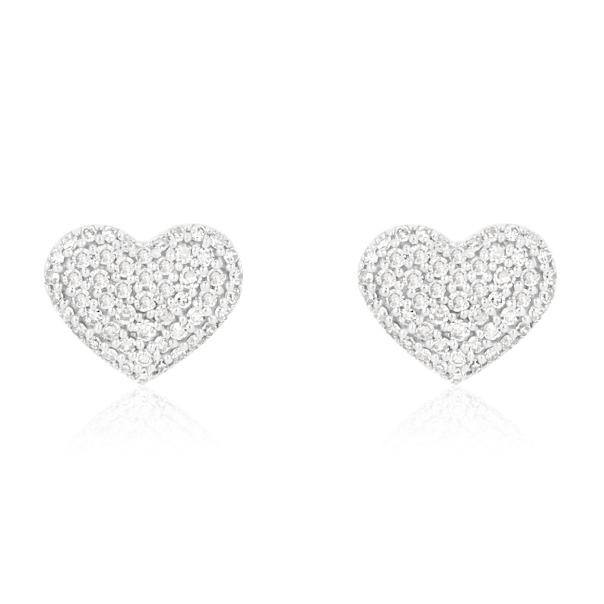 White Gold Diamond Heart Studs