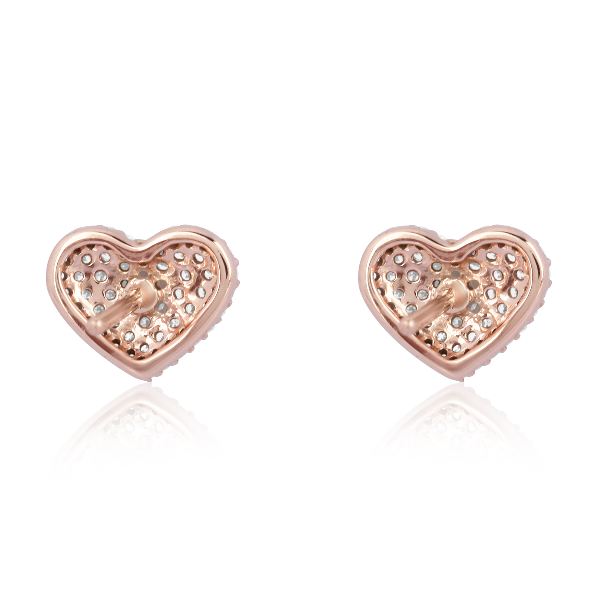 Rose Gold Diamond Heart Studs