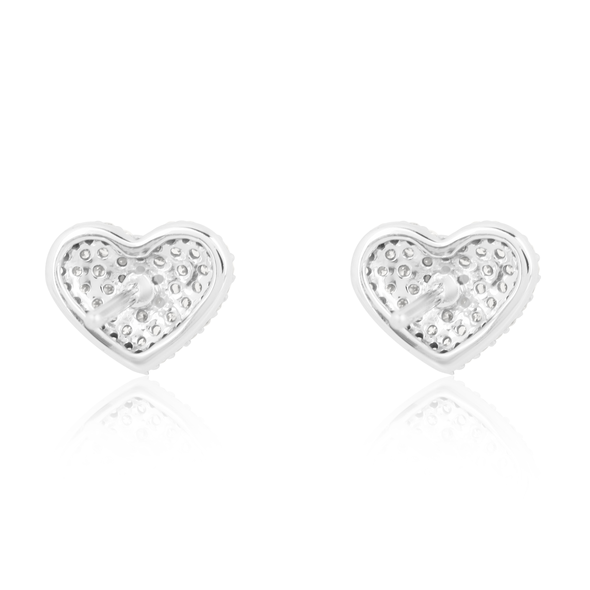 White Gold Diamond Heart Studs