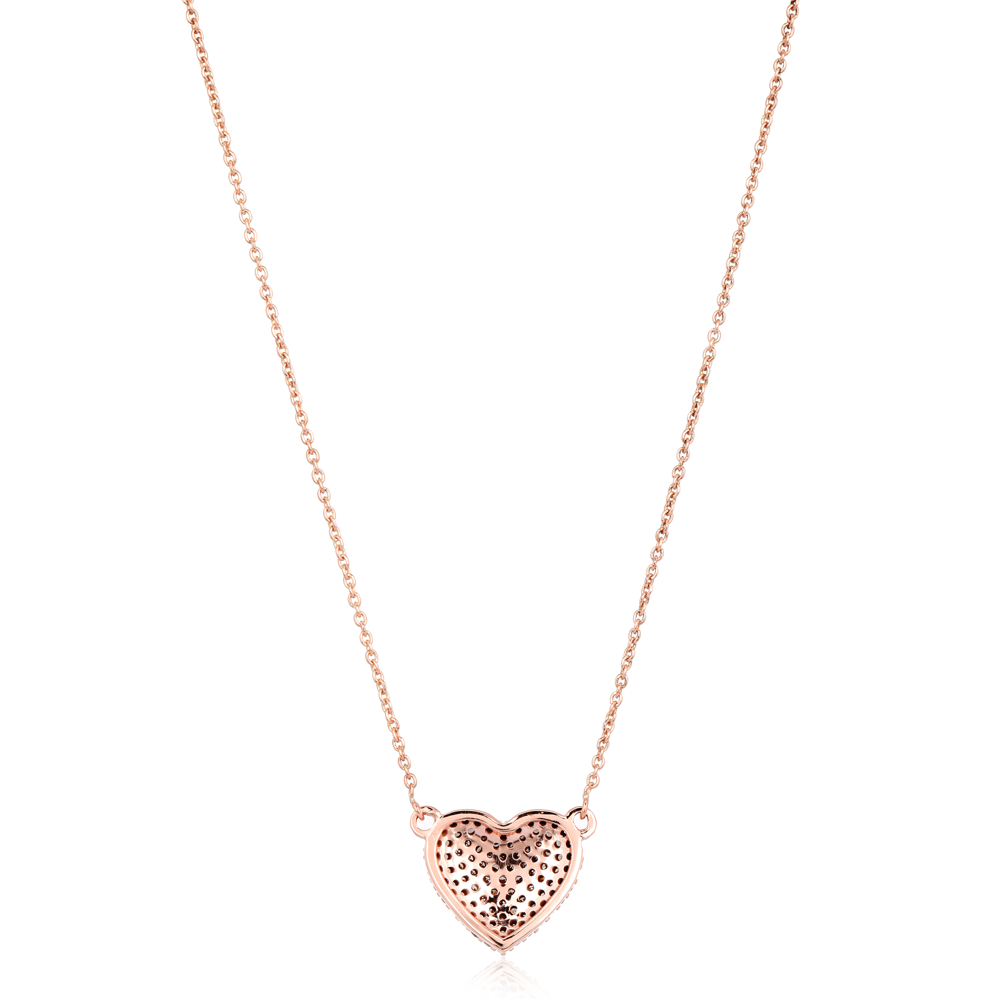 Rose Gold Heart Diamond Pendant with Chain