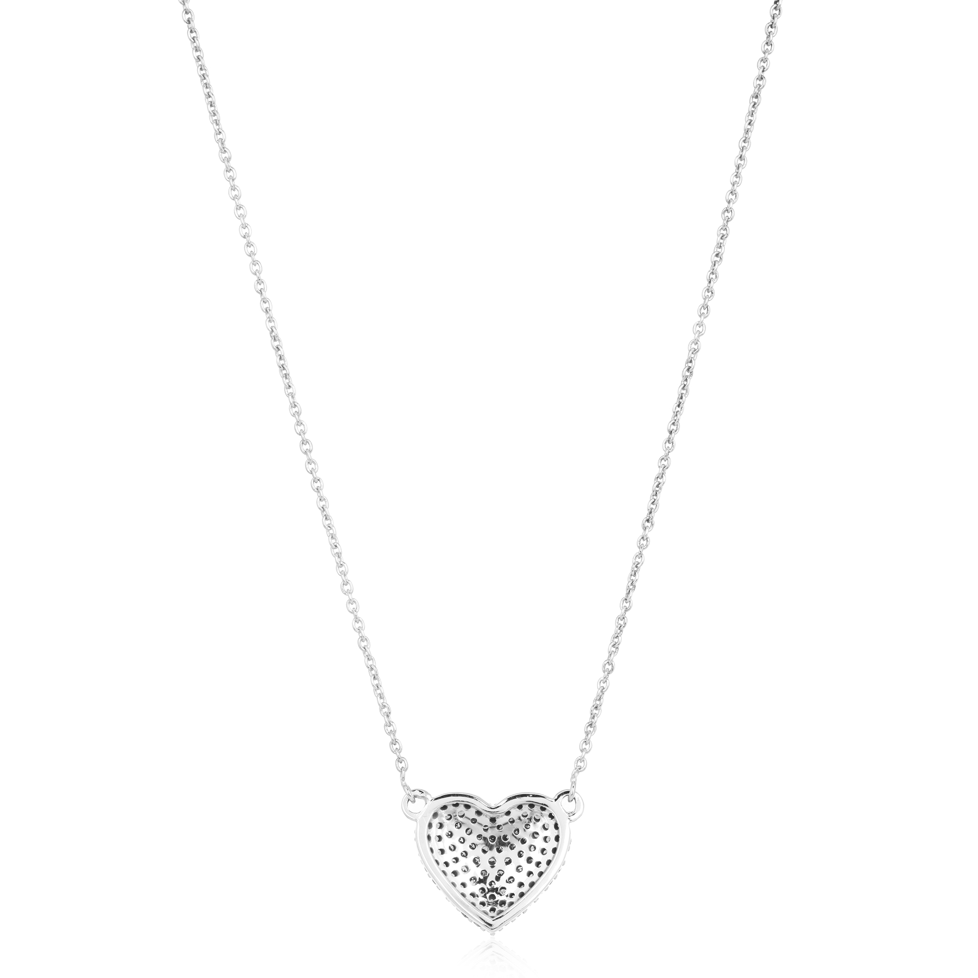 White Gold Heart Diamond Pendant with Chain
