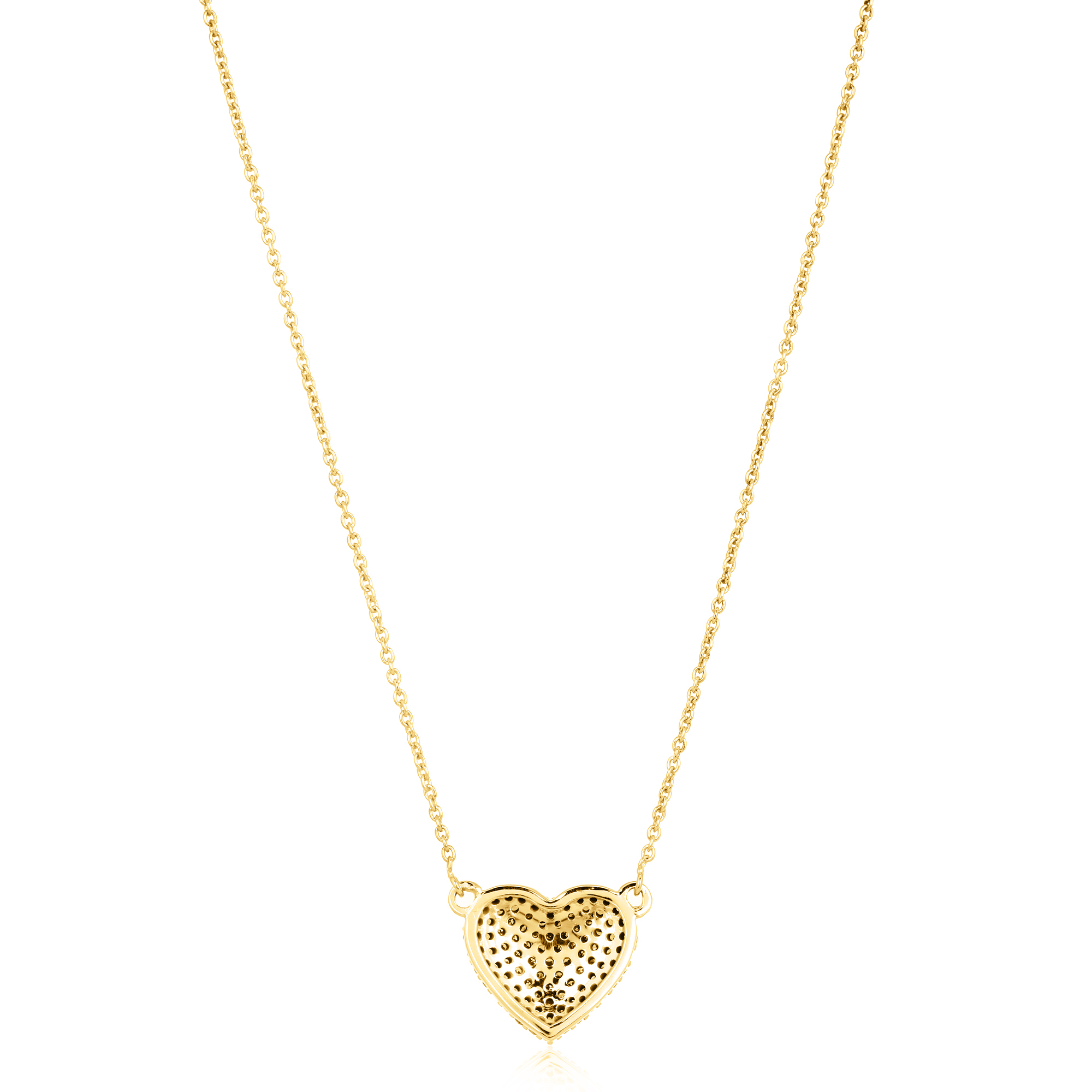 Yellow Gold Heart Diamond Pendant with Chain