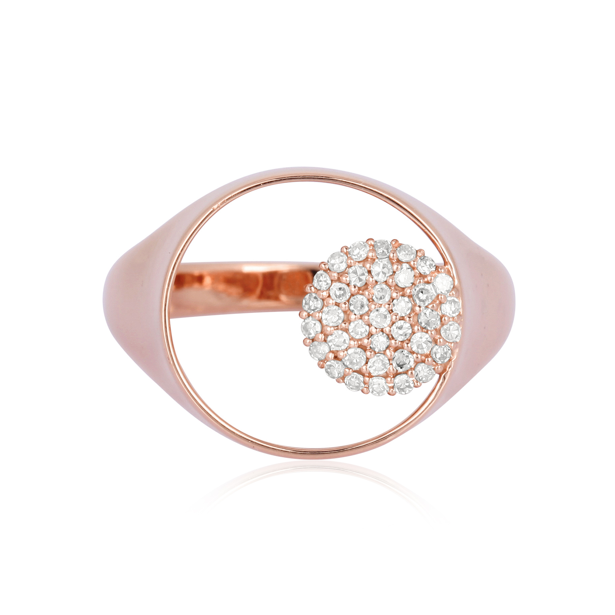 Rose Gold Concentric Circle Diamond Ring