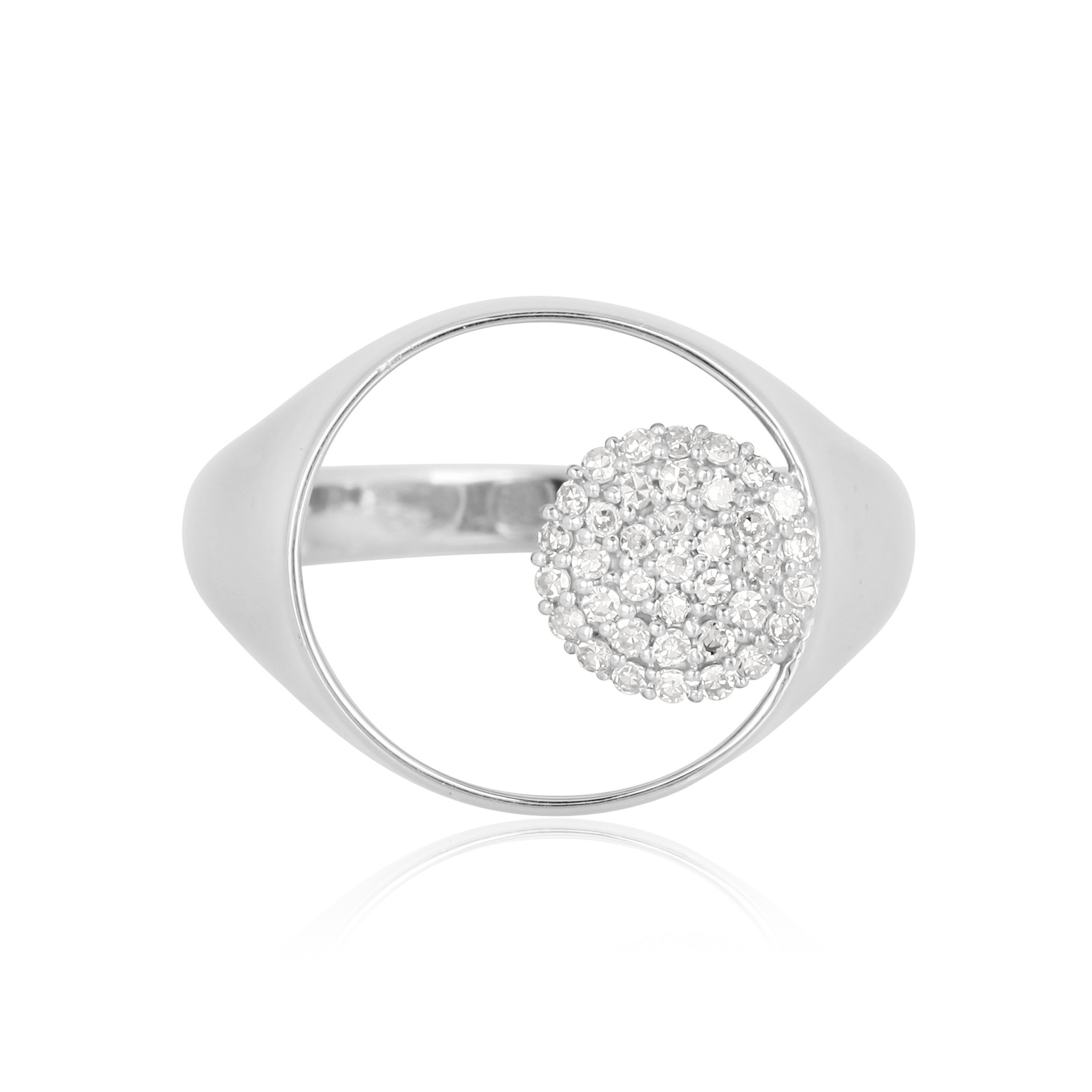 White Gold Concentric Circle Diamond Ring