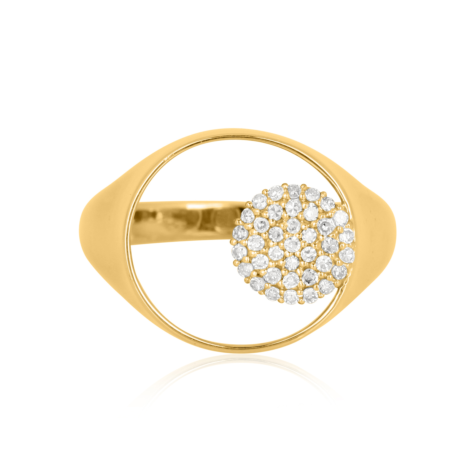 Yellow Gold Concentric Circle Diamond Ring