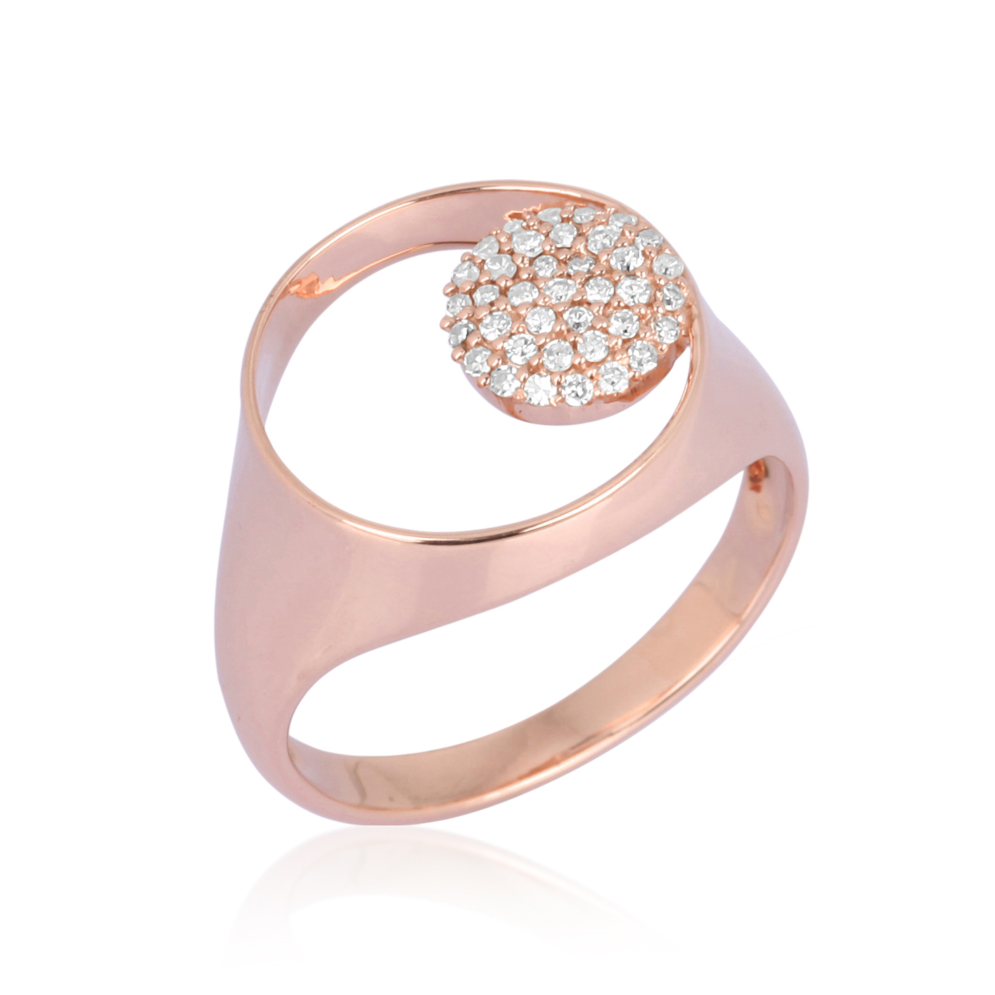 Rose Gold Concentric Circle Diamond Ring