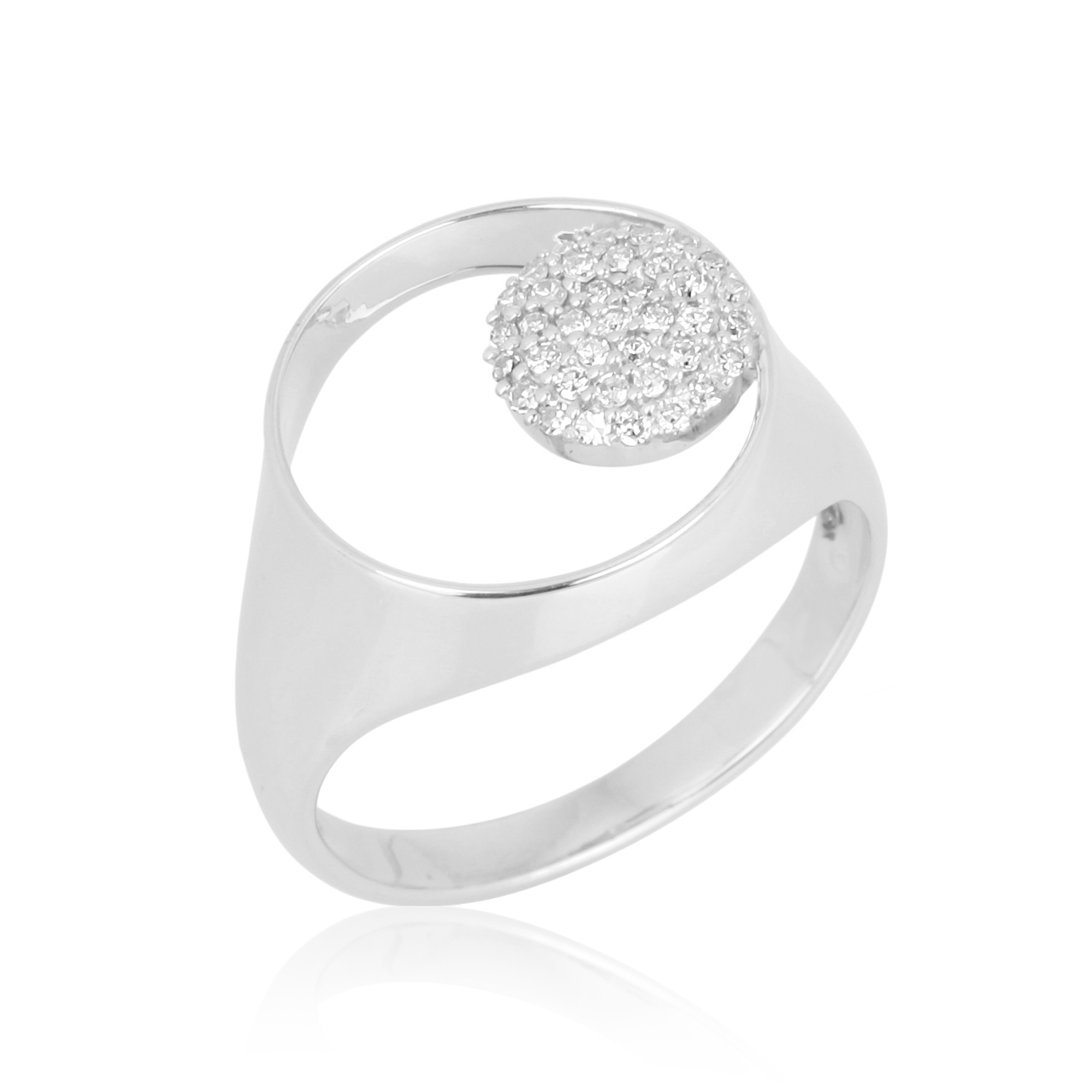 White Gold Concentric Circle Diamond Ring