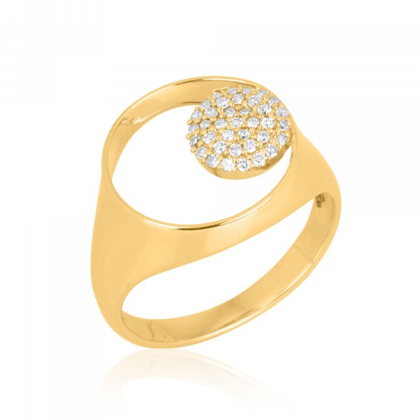 Yellow Concentric Rings Yellow Gold Concentric Circle Diamond Ring