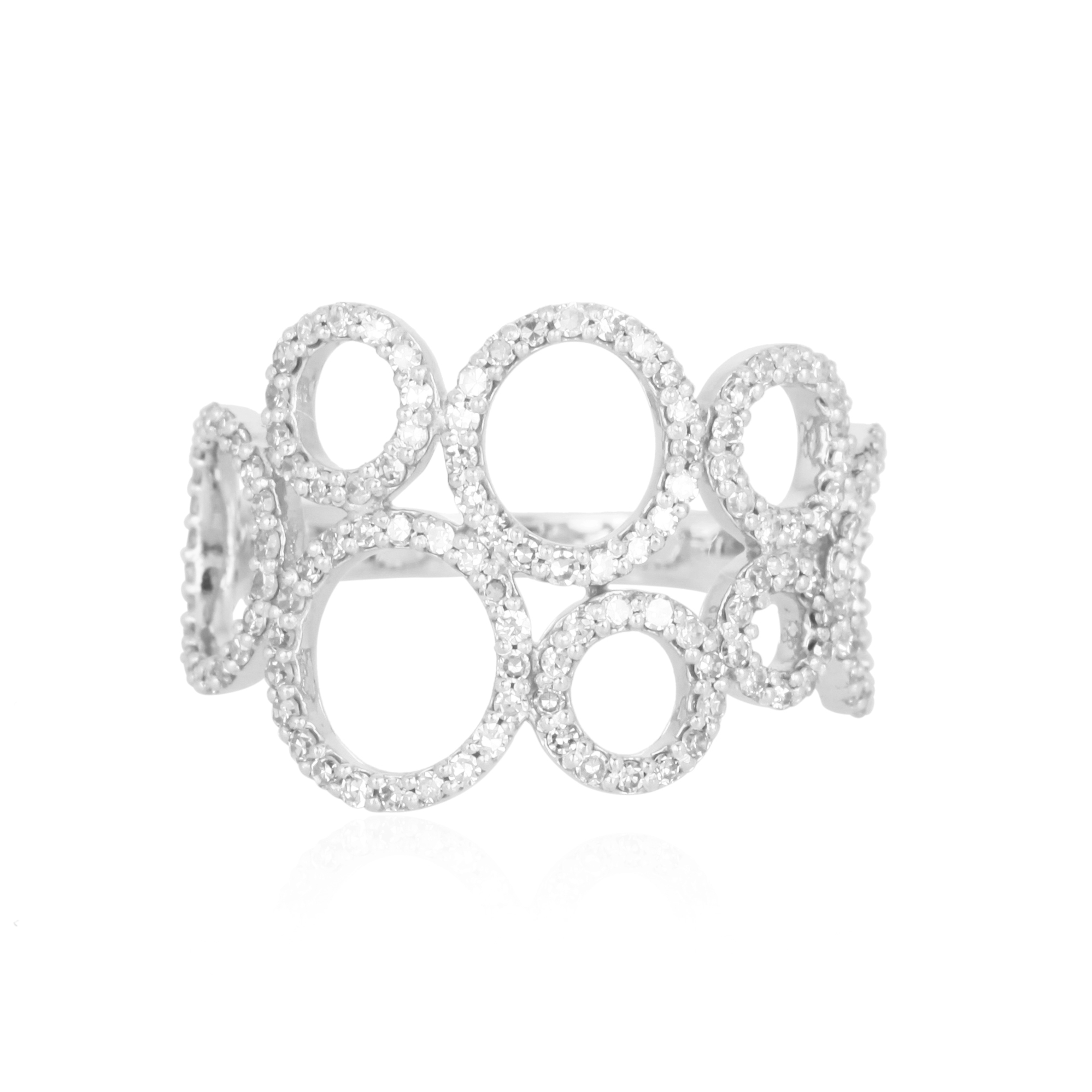 White Gold Multi Circle Diamond Ring