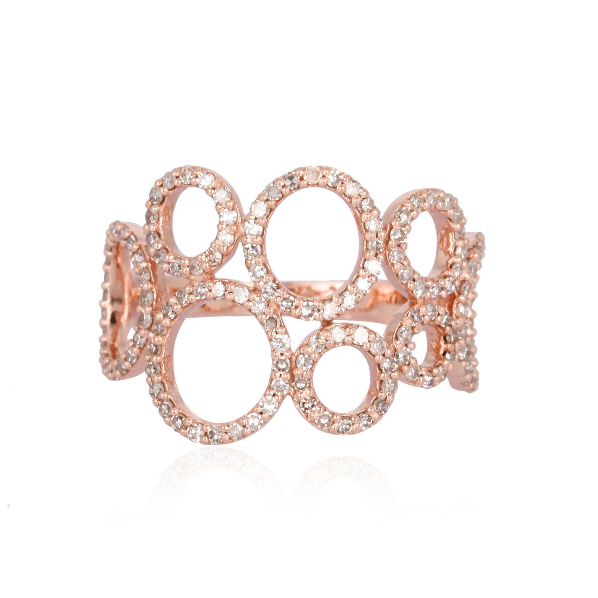 Rose Gold Multi Circle Diamond Ring
