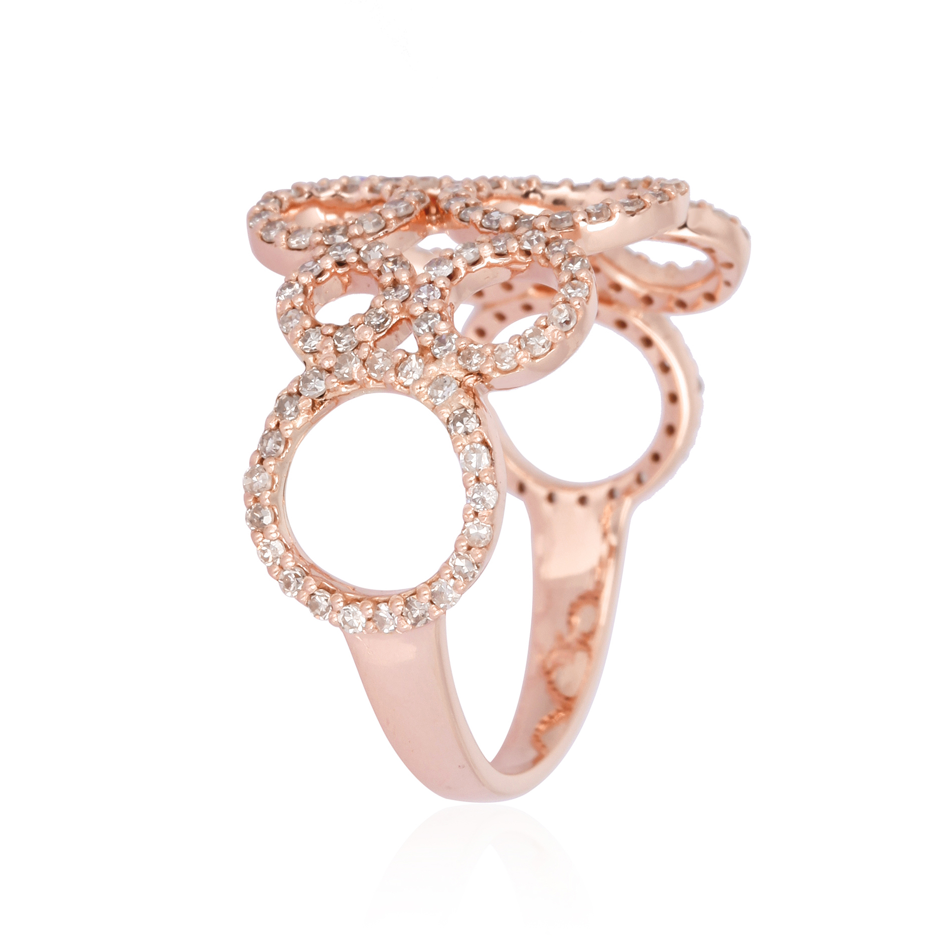 Rose Gold Multi Circle Diamond Ring