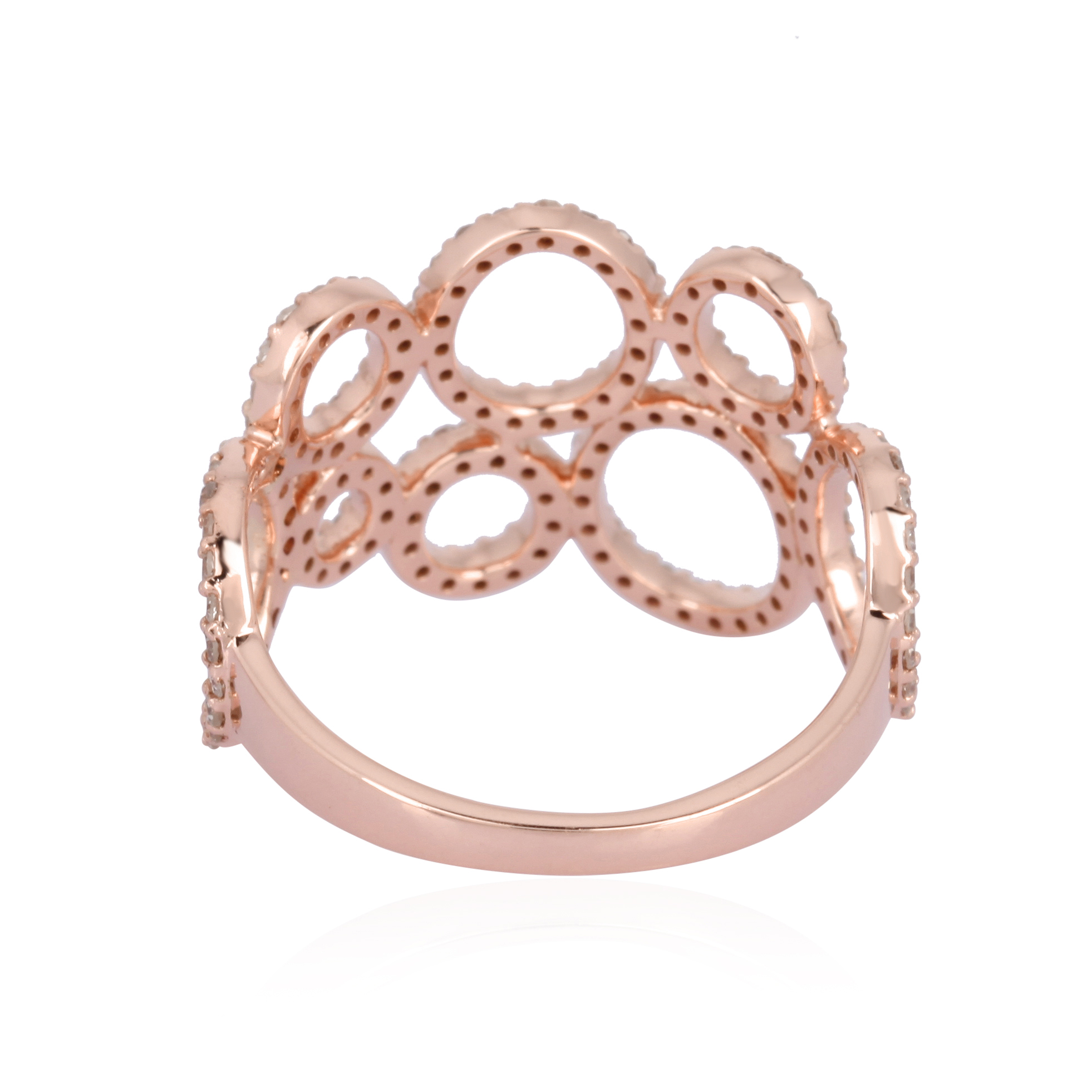 Rose Gold Multi Circle Diamond Ring