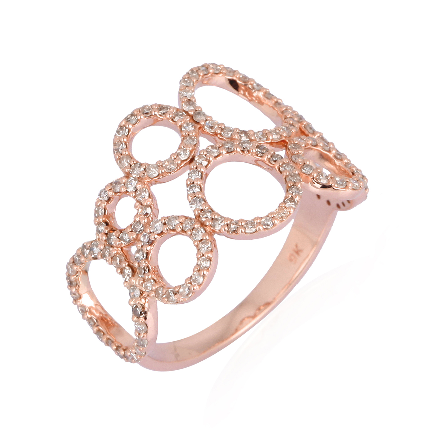 Rose Gold Multi Circle Diamond Ring