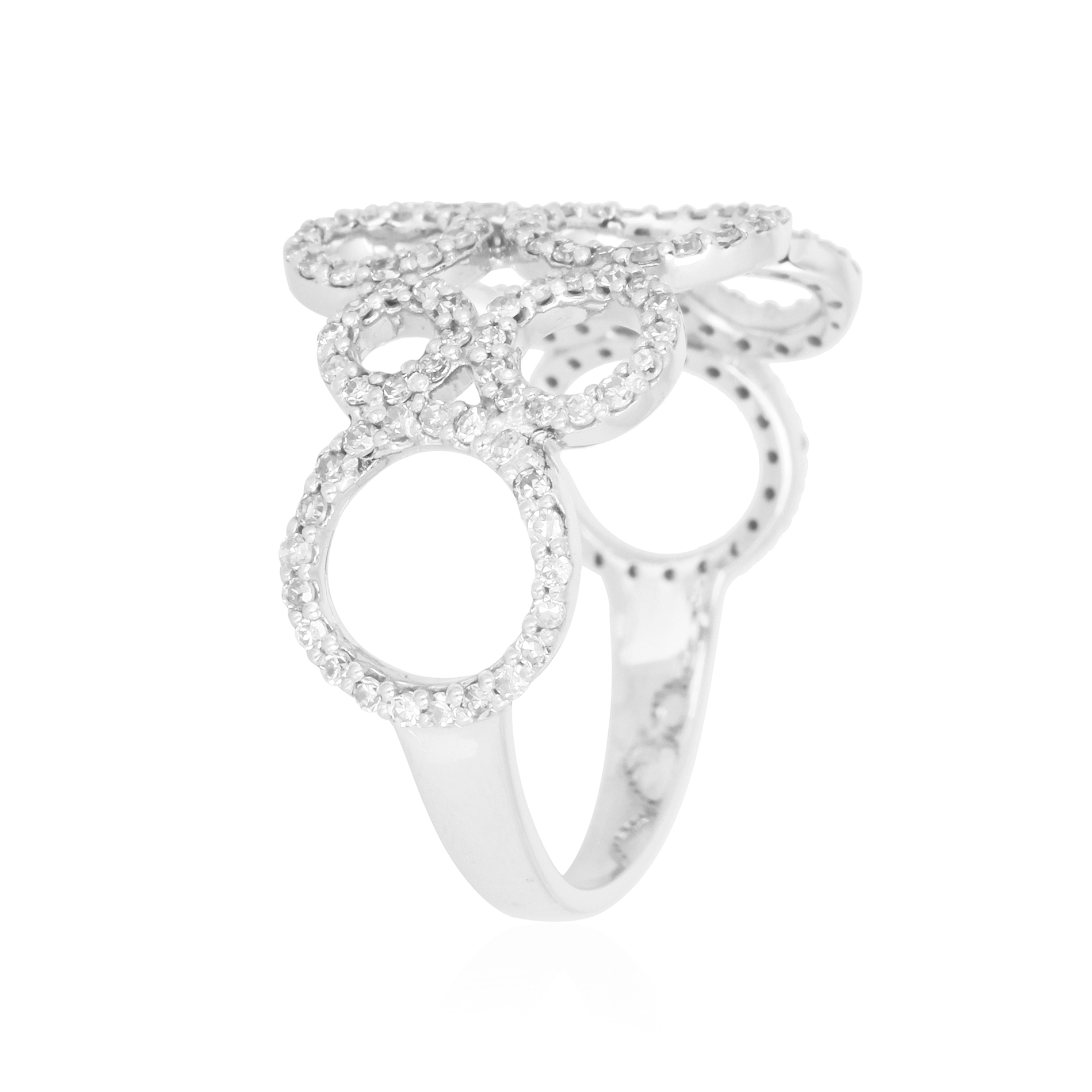 White Gold Multi Circle Diamond Ring
