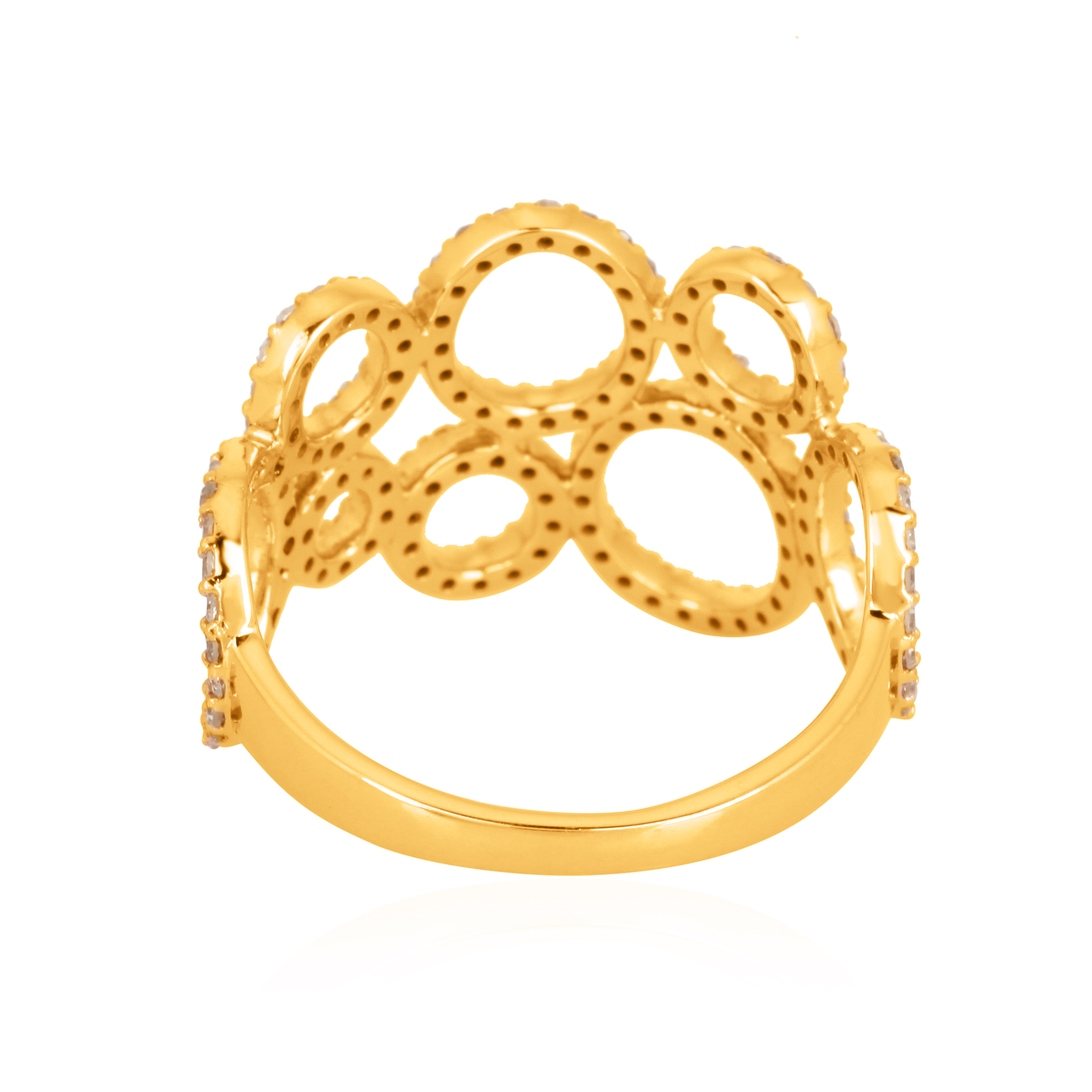 Yellow Gold Multi Circle Diamond Ring