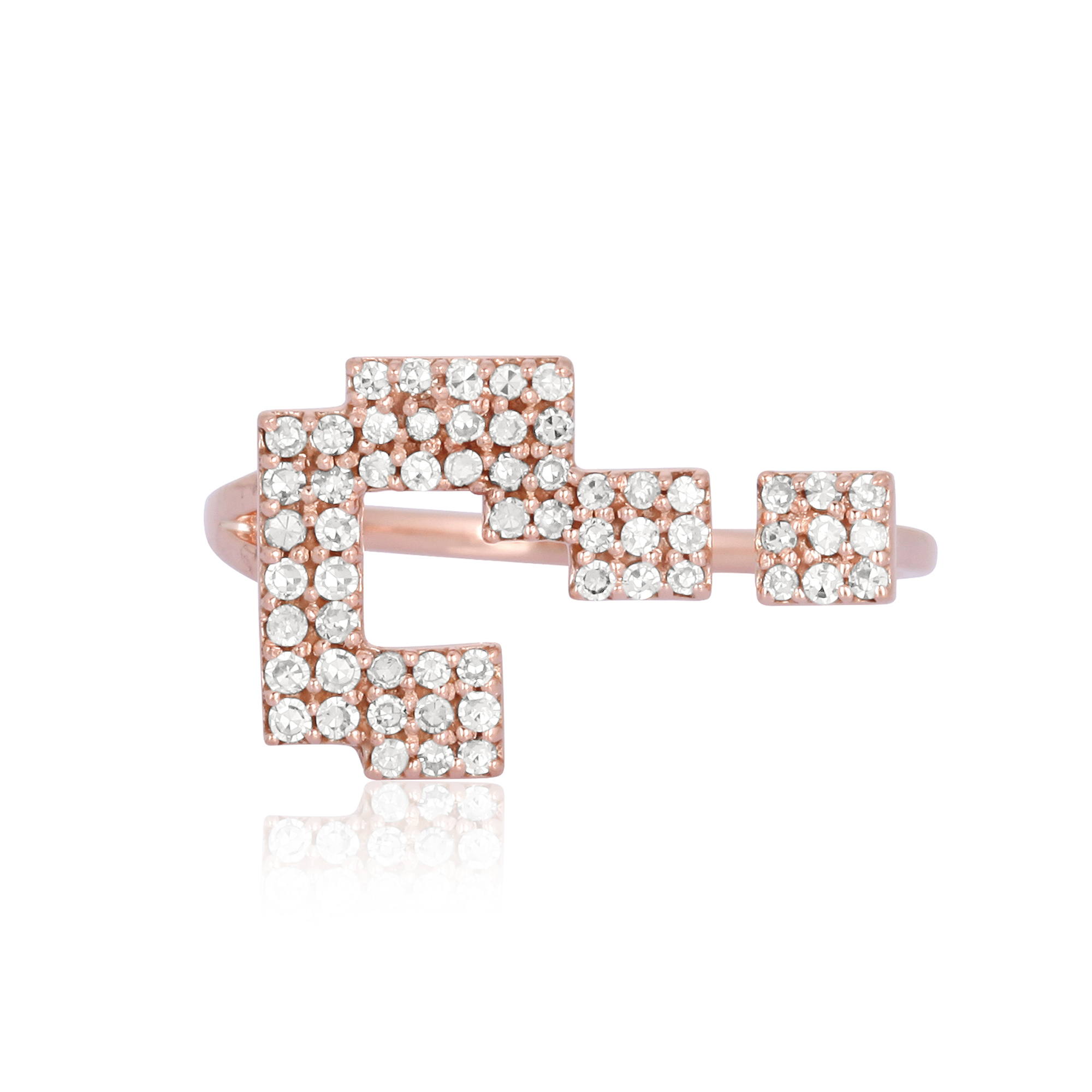 Rose Gold Question Mark Diamond Gap Ring