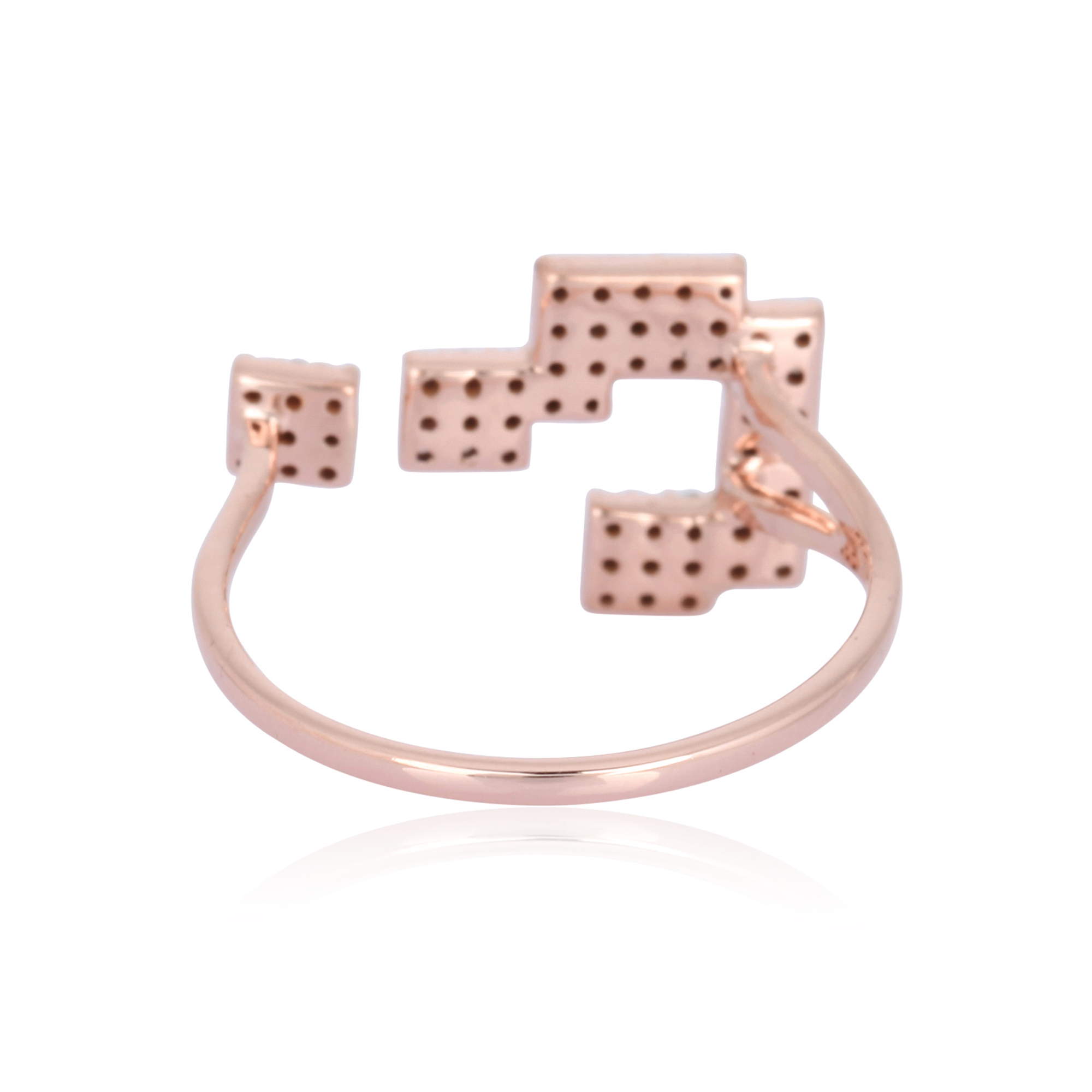 Rose Gold Question Mark Diamond Gap Ring