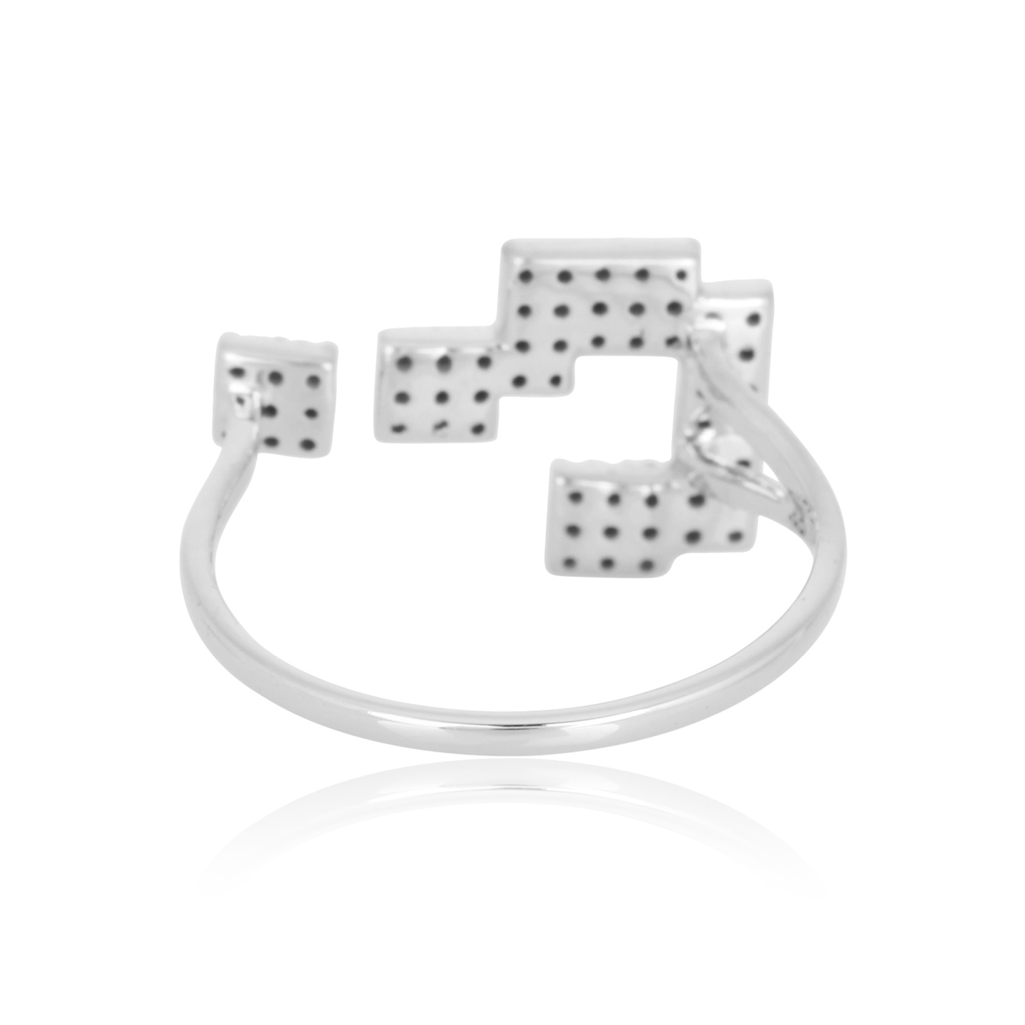 White Gold Question Mark Diamond Gap Ring
