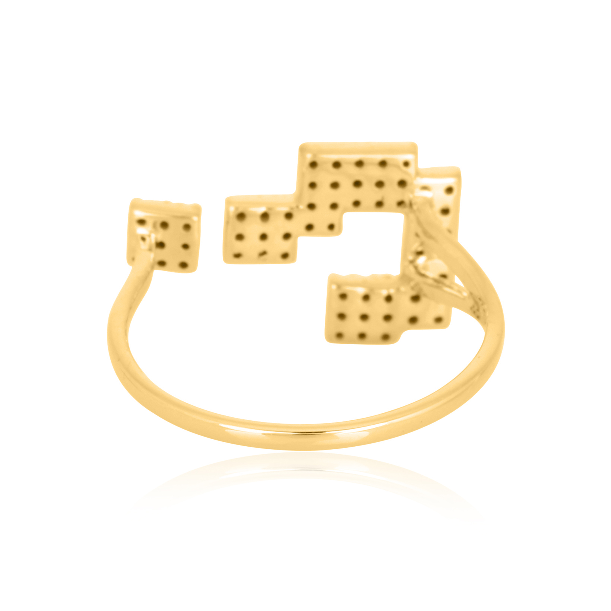 Yellow Gold Question Mark Diamond Gap Ring