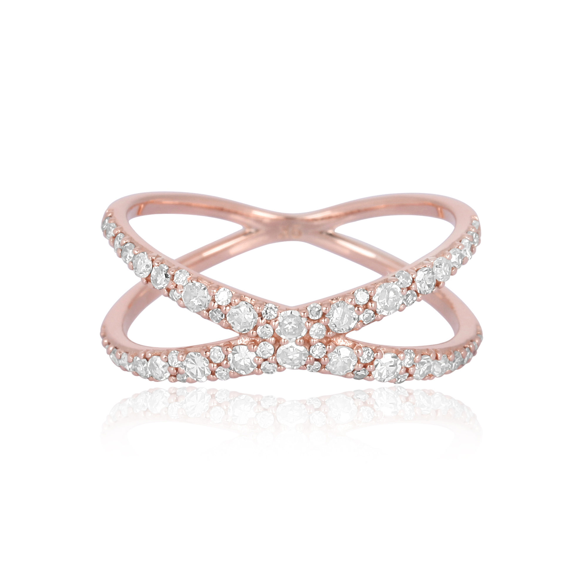 Rose Gold Diamond Cross Ring
