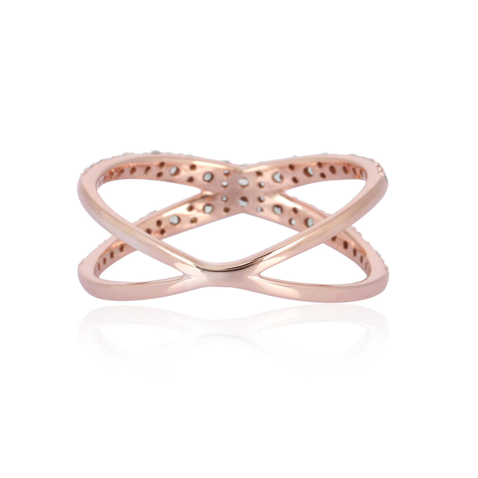 Rose Gold Diamond Cross Ring