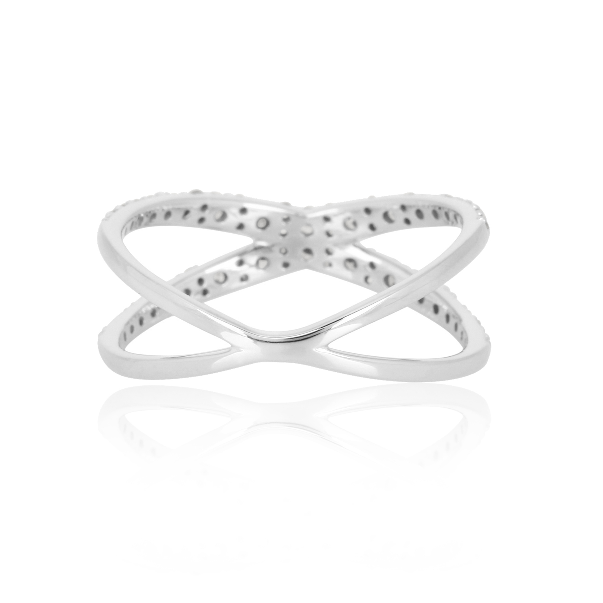 White Gold Diamond Cross Ring