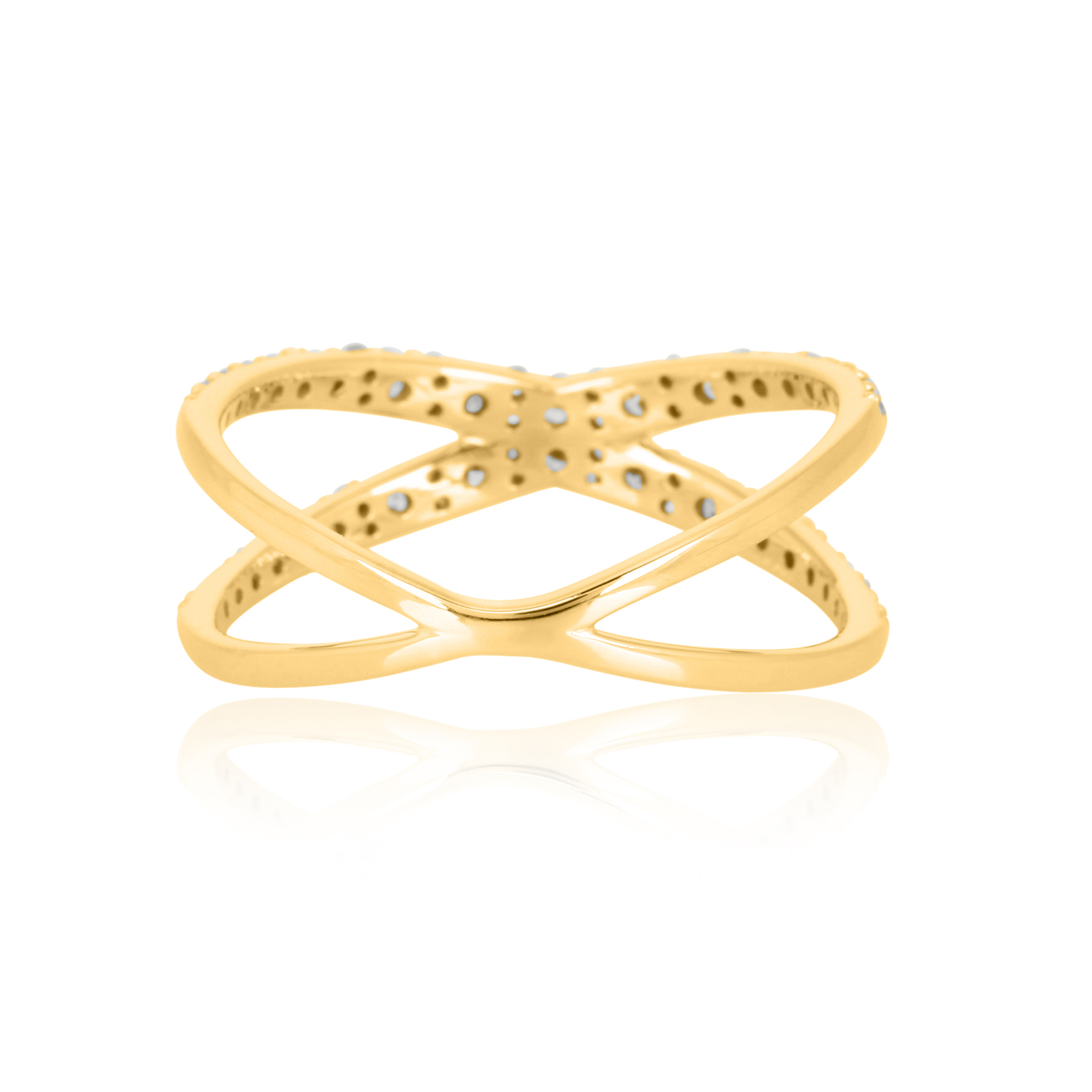 Yellow Gold Diamond Cross Ring