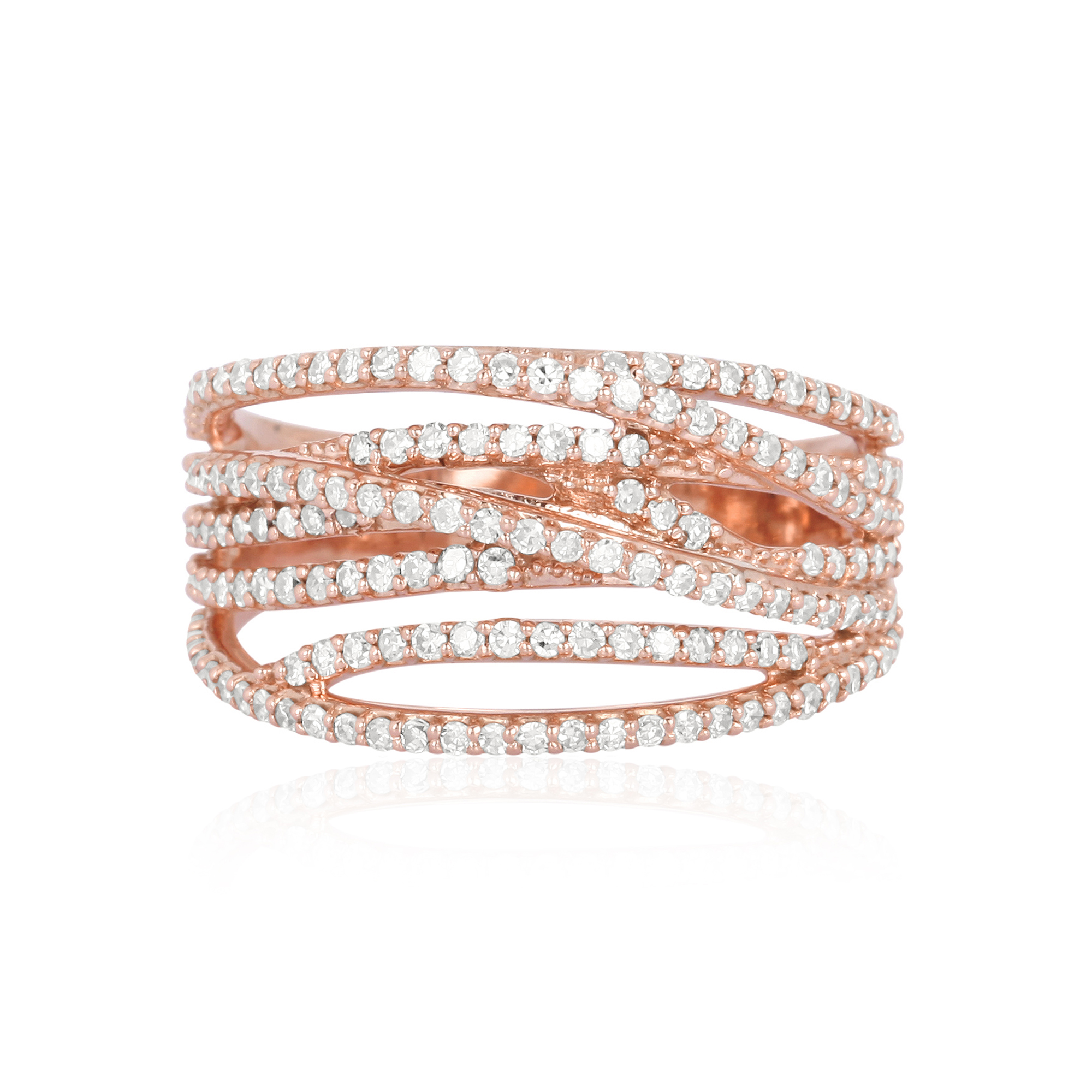 Rose Gold Multi Band Diamond Ring