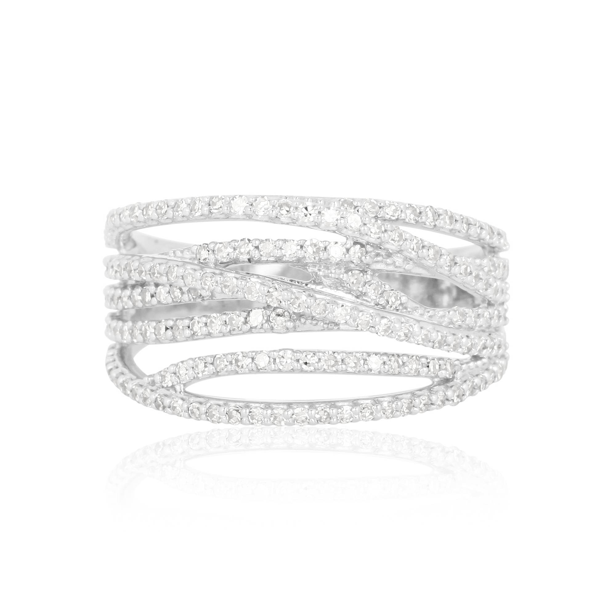 White Gold Multi Band Diamond Ring