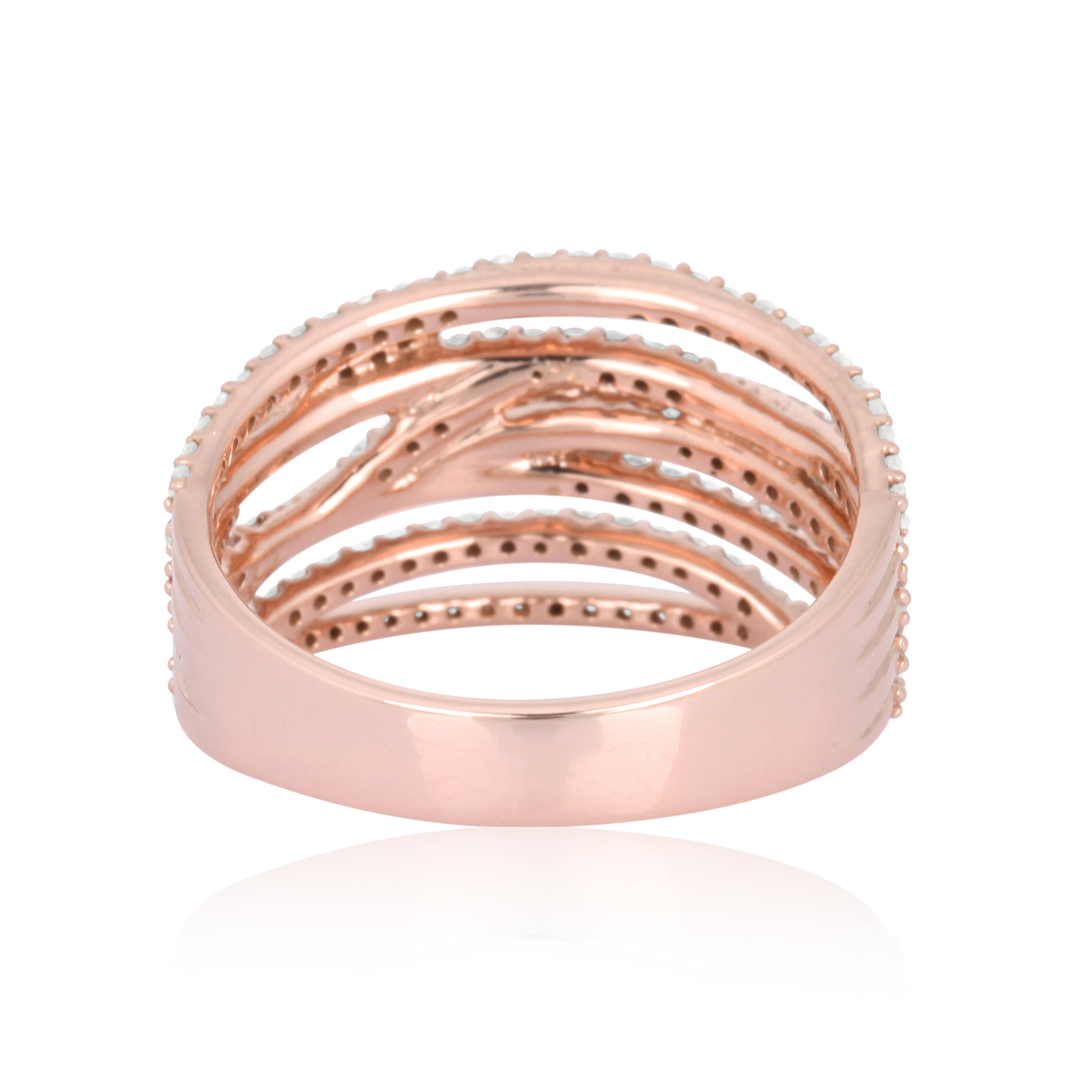 Rose Gold Multi Band Diamond Ring