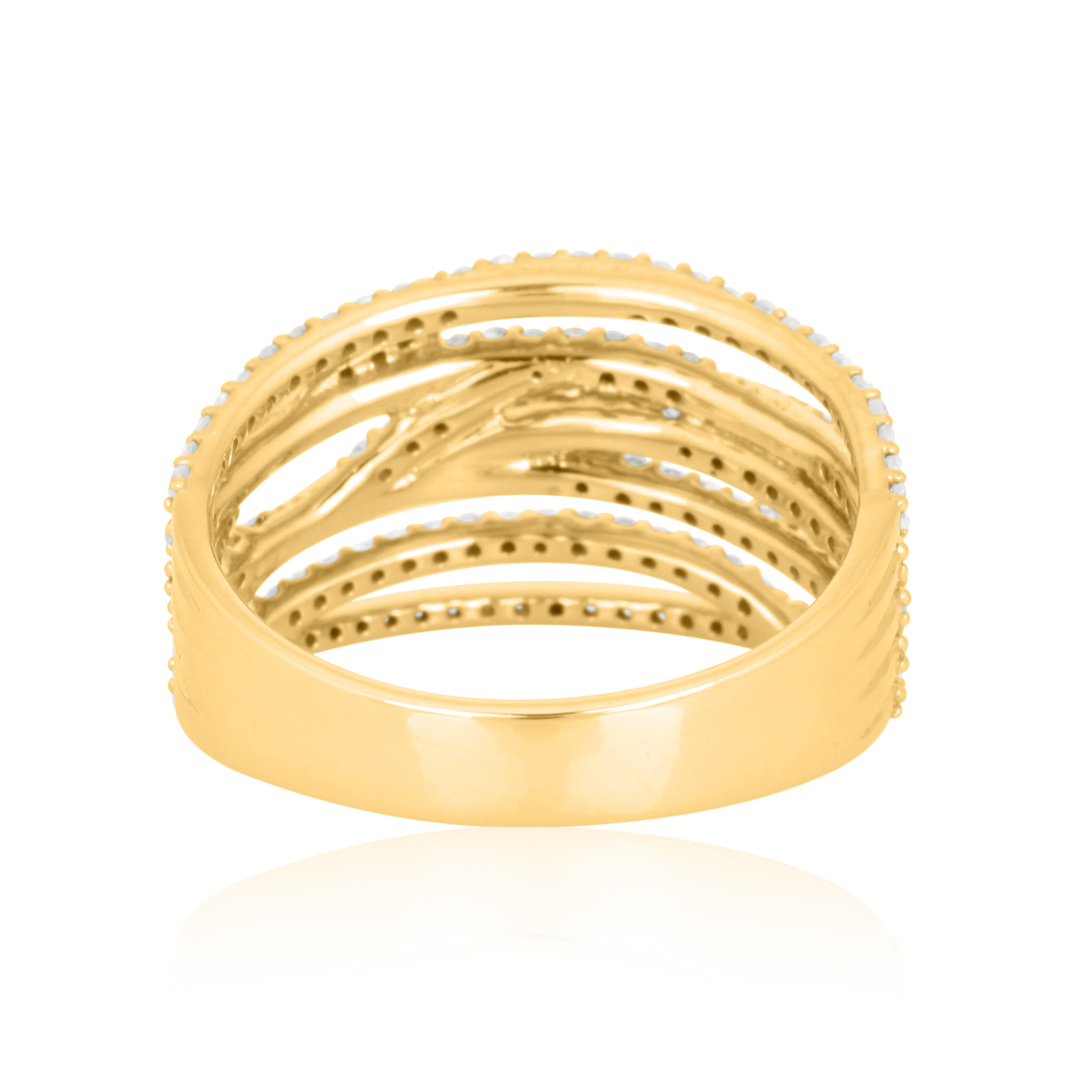 Yellow Gold Multi Band Diamond Ring
