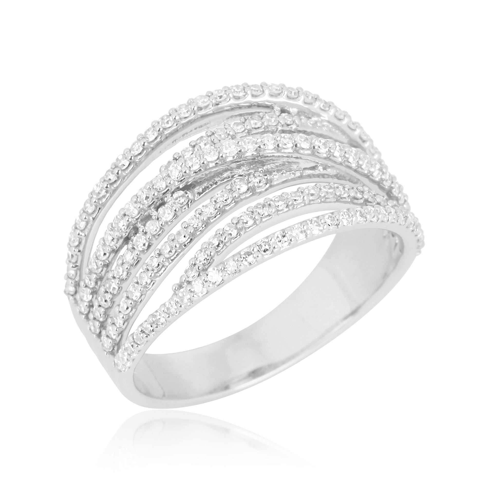 White Gold Multi Band Diamond Ring