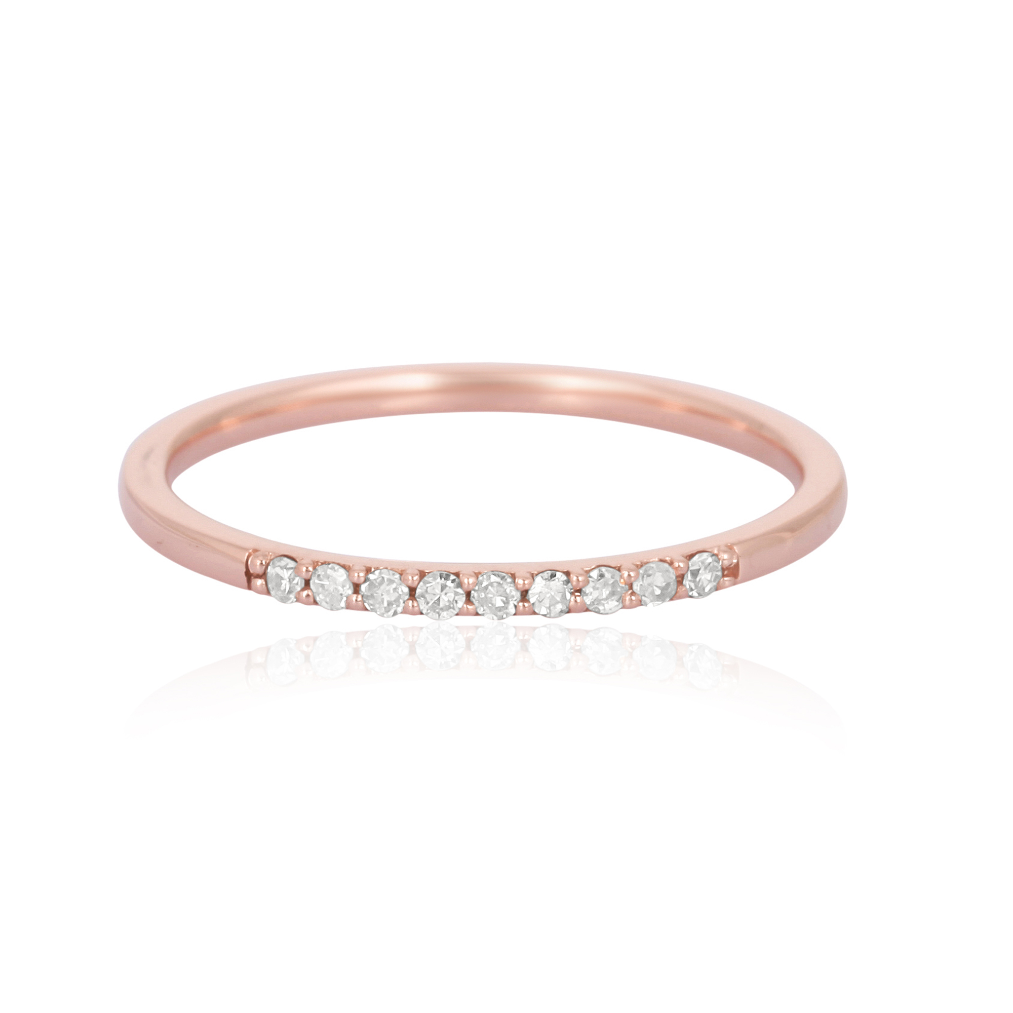 Rose Gold Half Band Diamond Ring