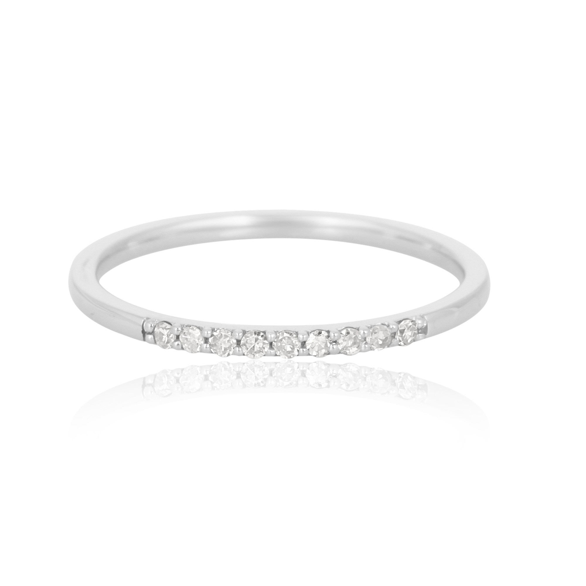 White Gold Half Band Diamond Ring