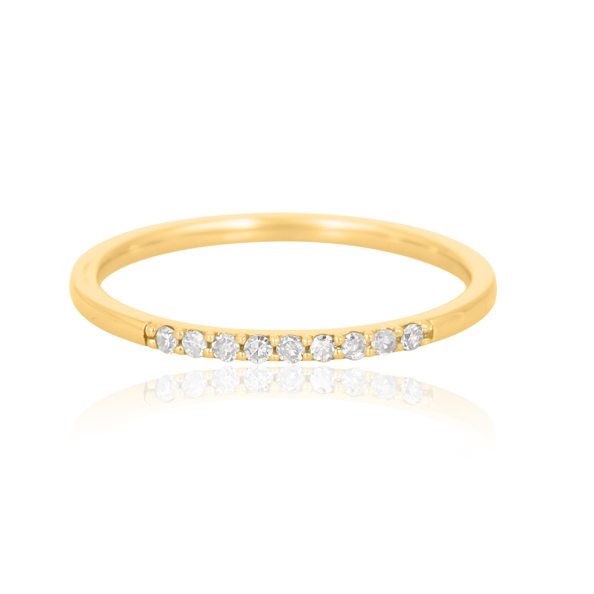 Yellow Gold Half Band Diamond Ring