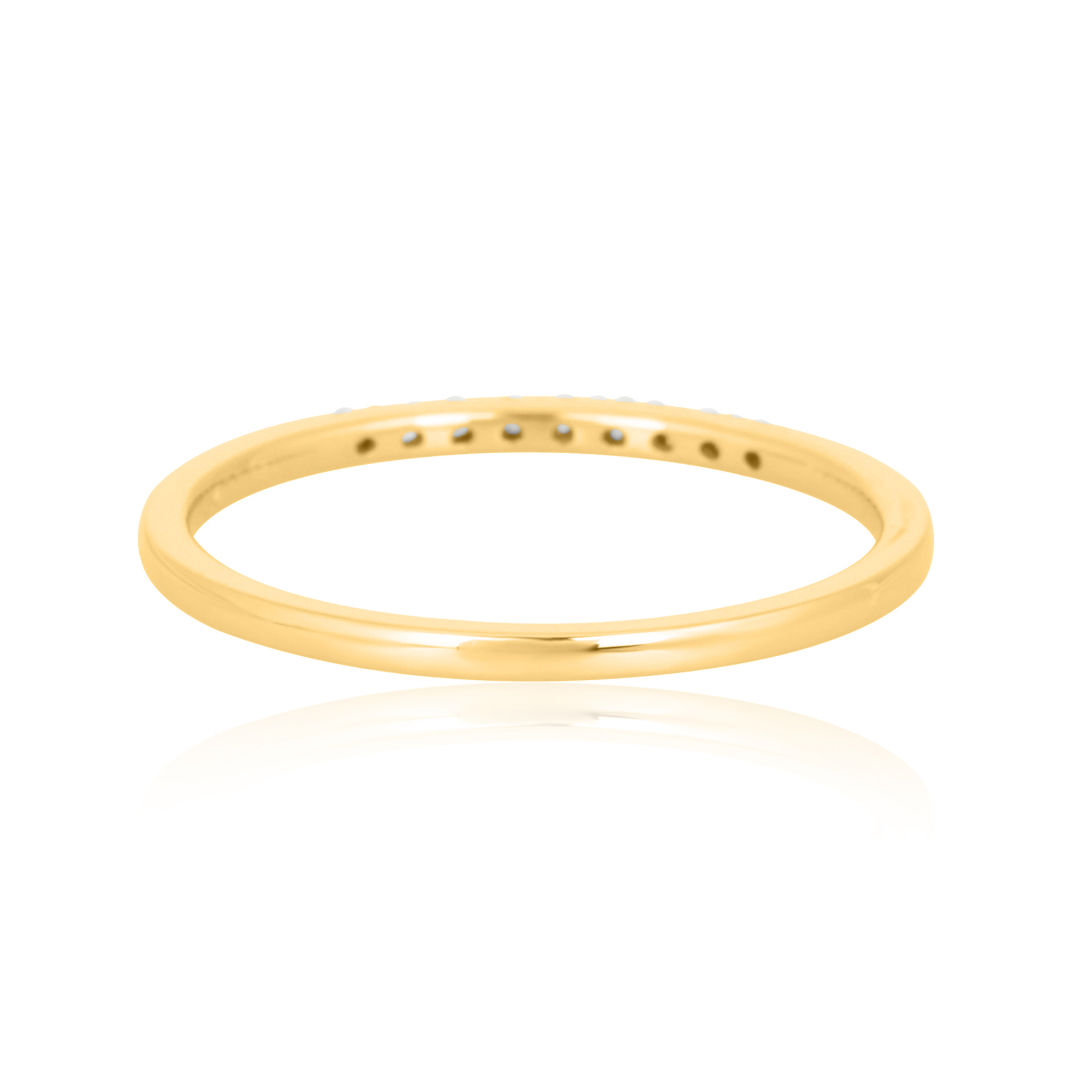 Yellow Gold Half Band Diamond Ring
