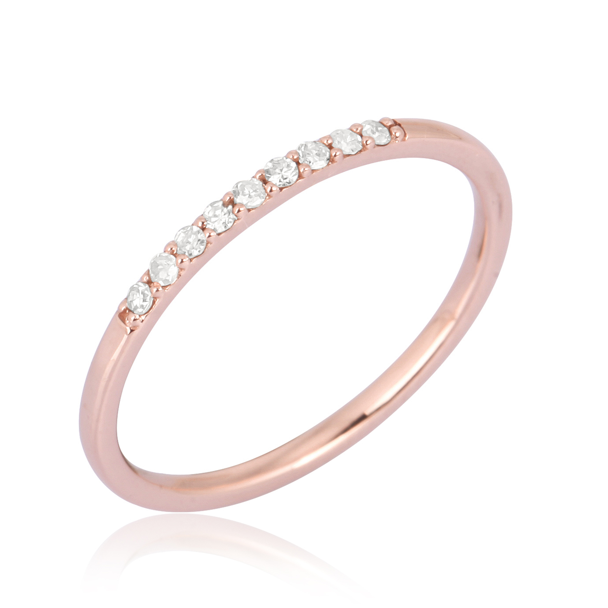 Rose Gold Half Band Diamond Ring