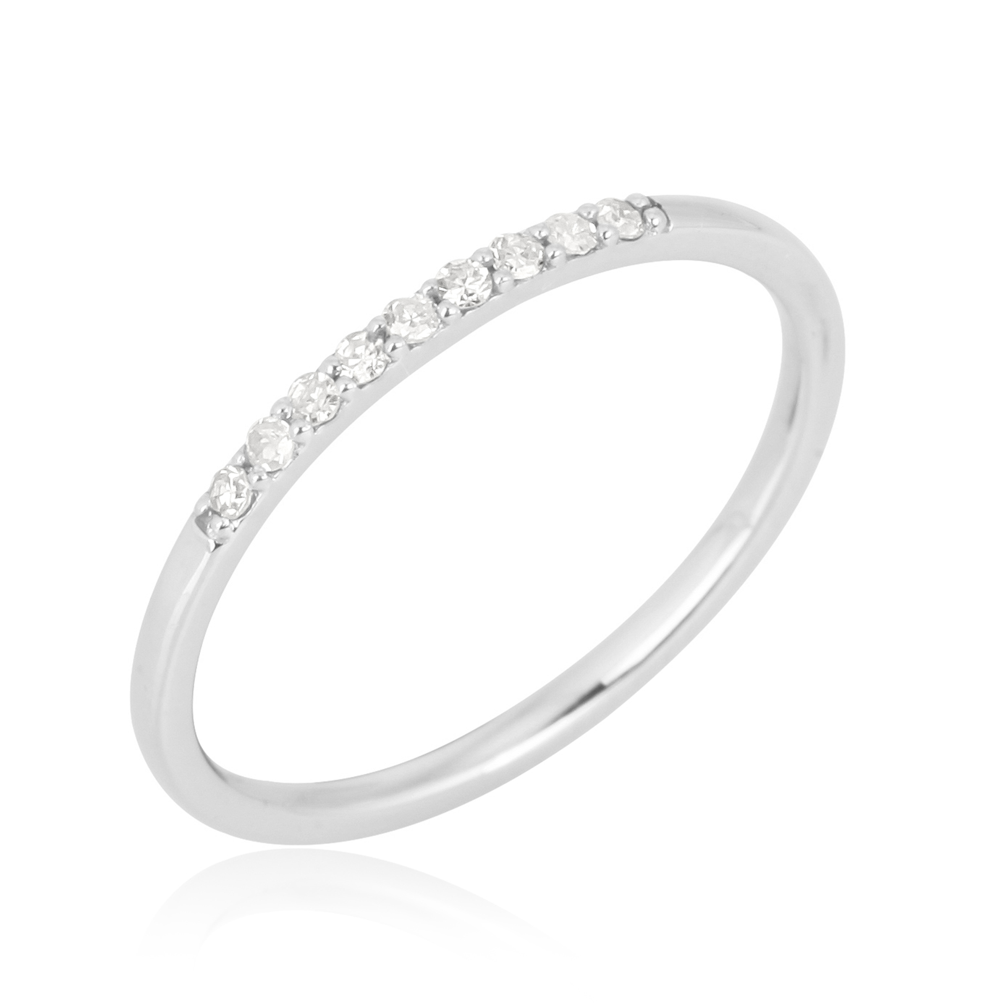 White Gold Half Band Diamond Ring