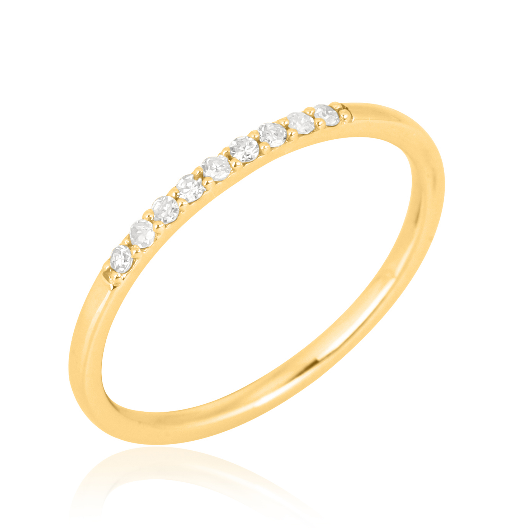Yellow Gold Half Band Diamond Ring
