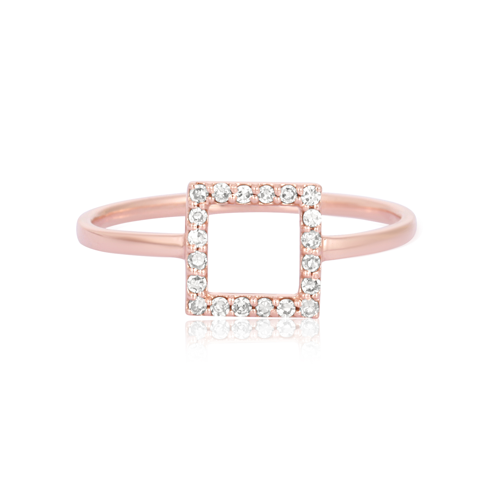Rose Gold Square Diamond Ring