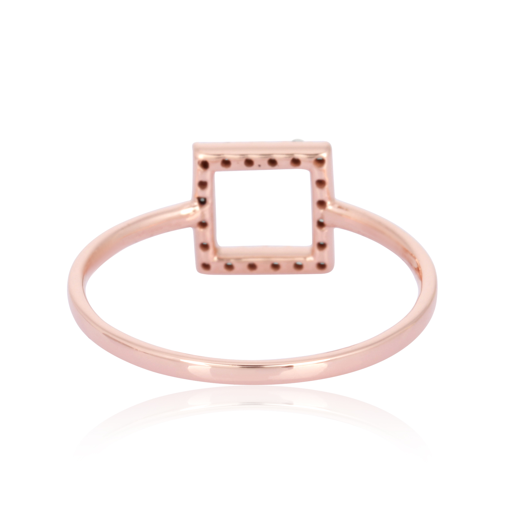 Rose Gold Square Diamond Ring
