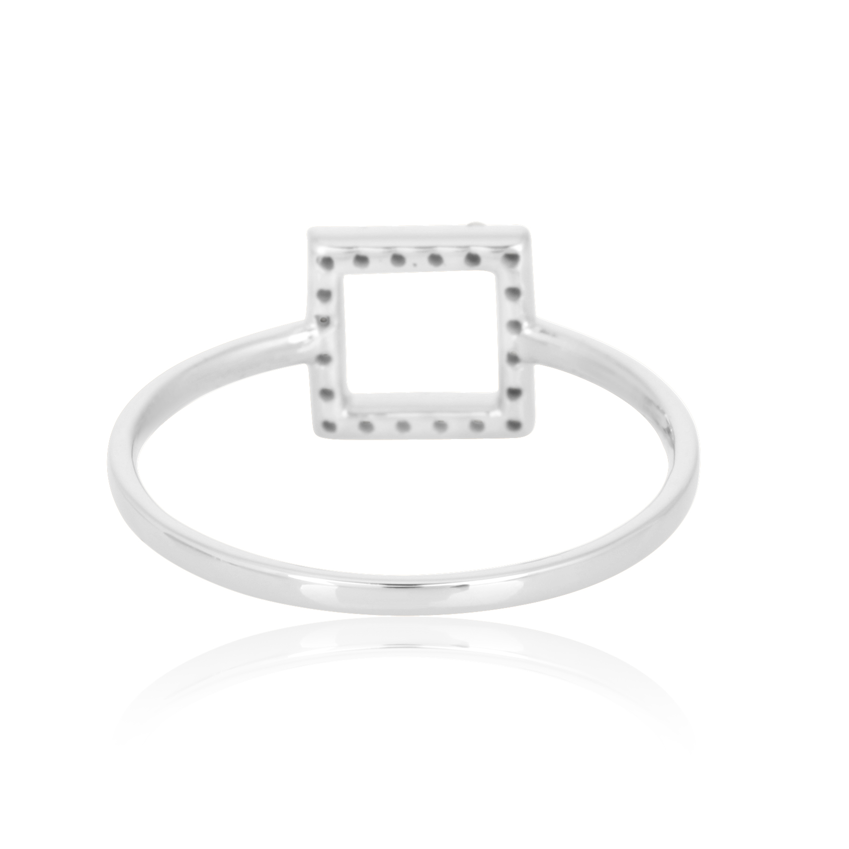 White Gold Square Diamond Ring