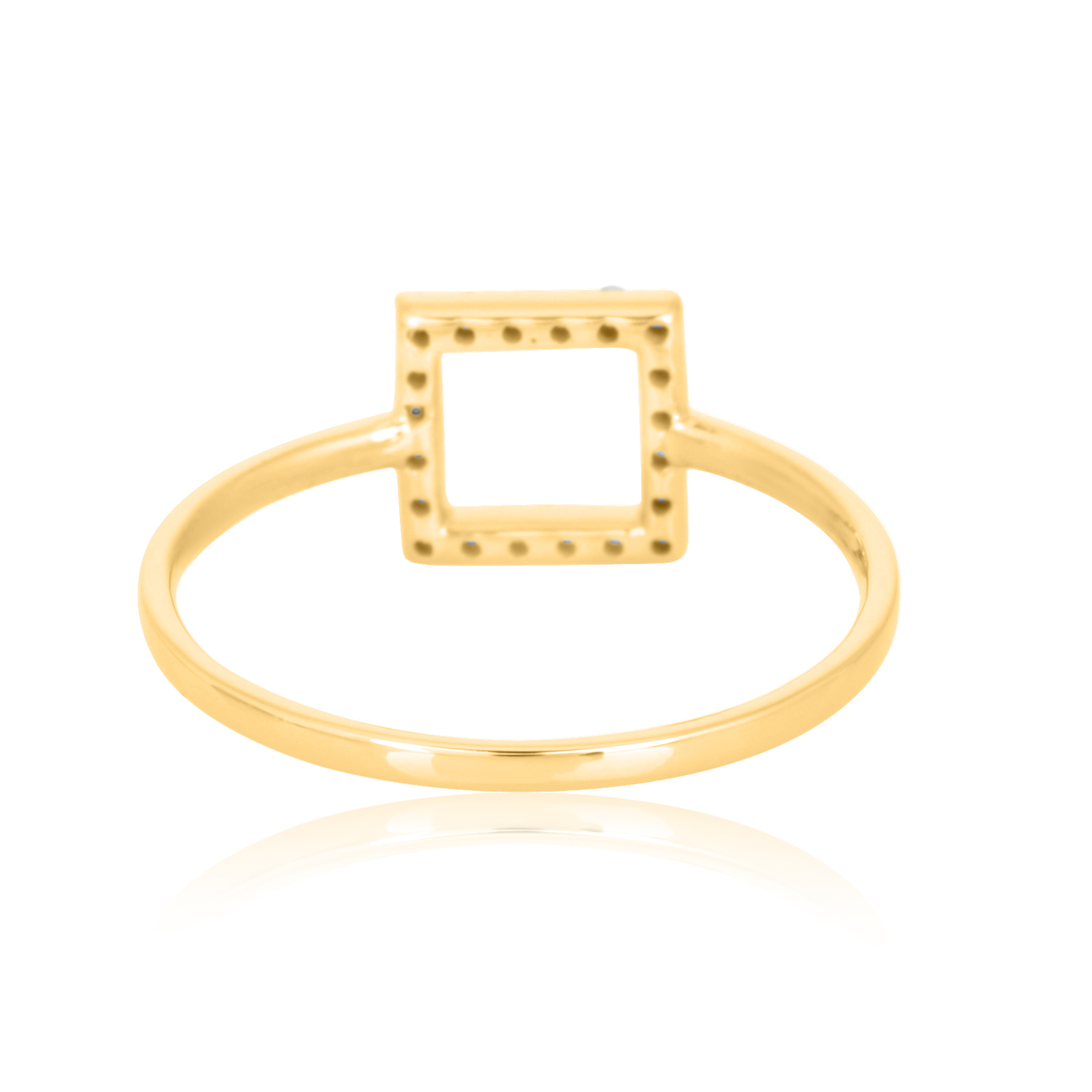 Yellow Gold Square Diamond Ring